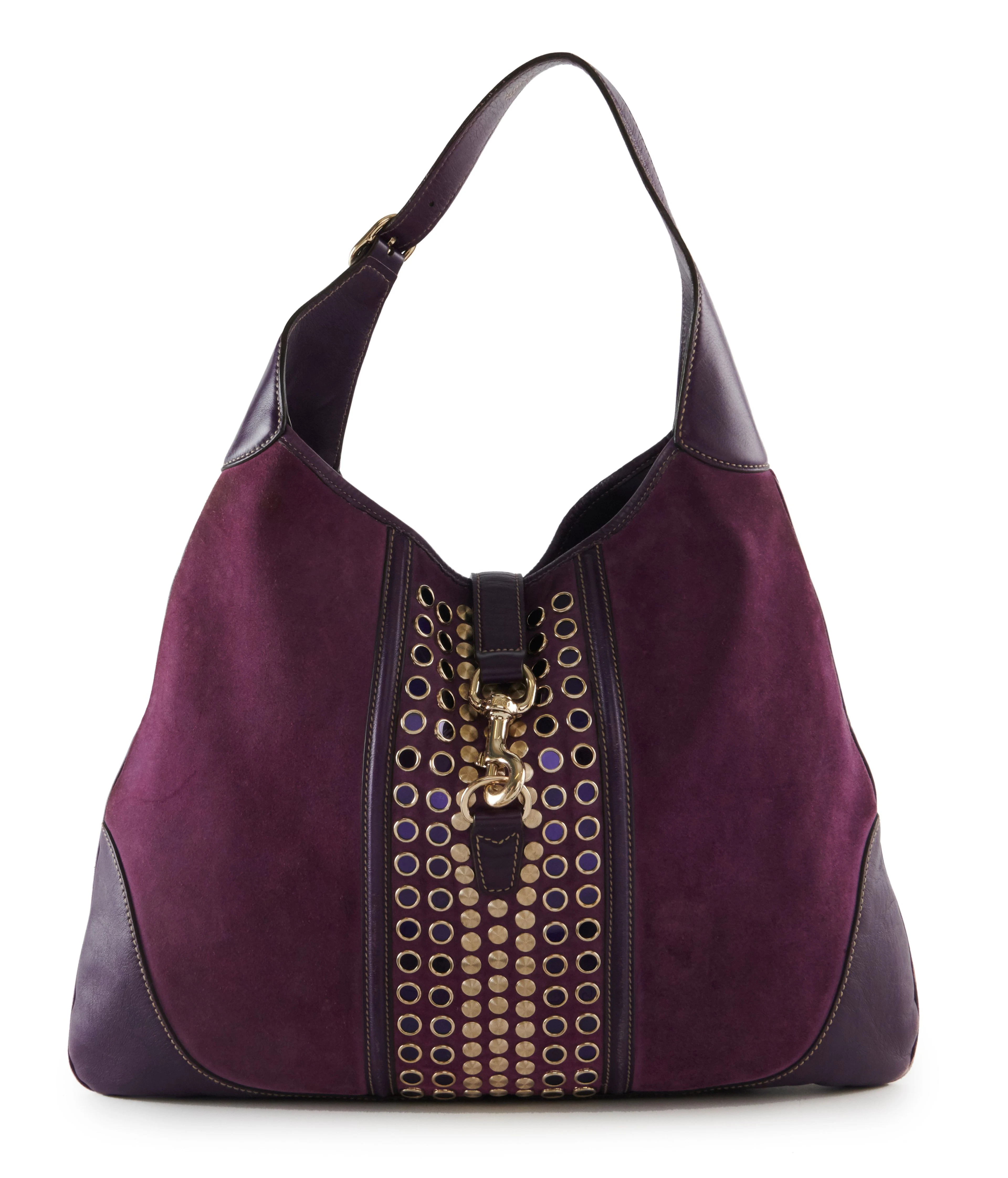 GUCCI Sac JACKIE Cuir lisse et daim violet