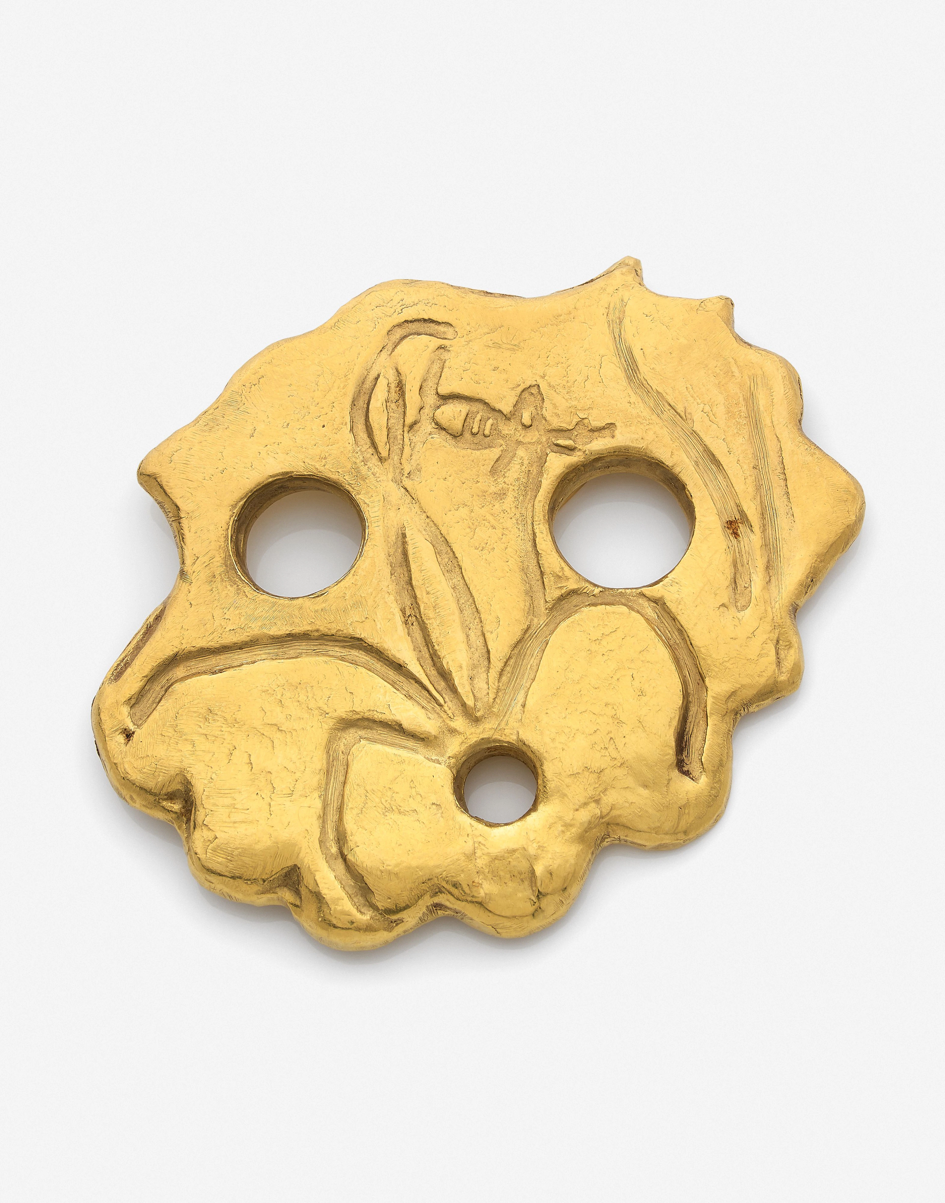 Pierre HUGO pour Max ERNST (1891-1976) Broche Sculpture "Tête Modern Art"