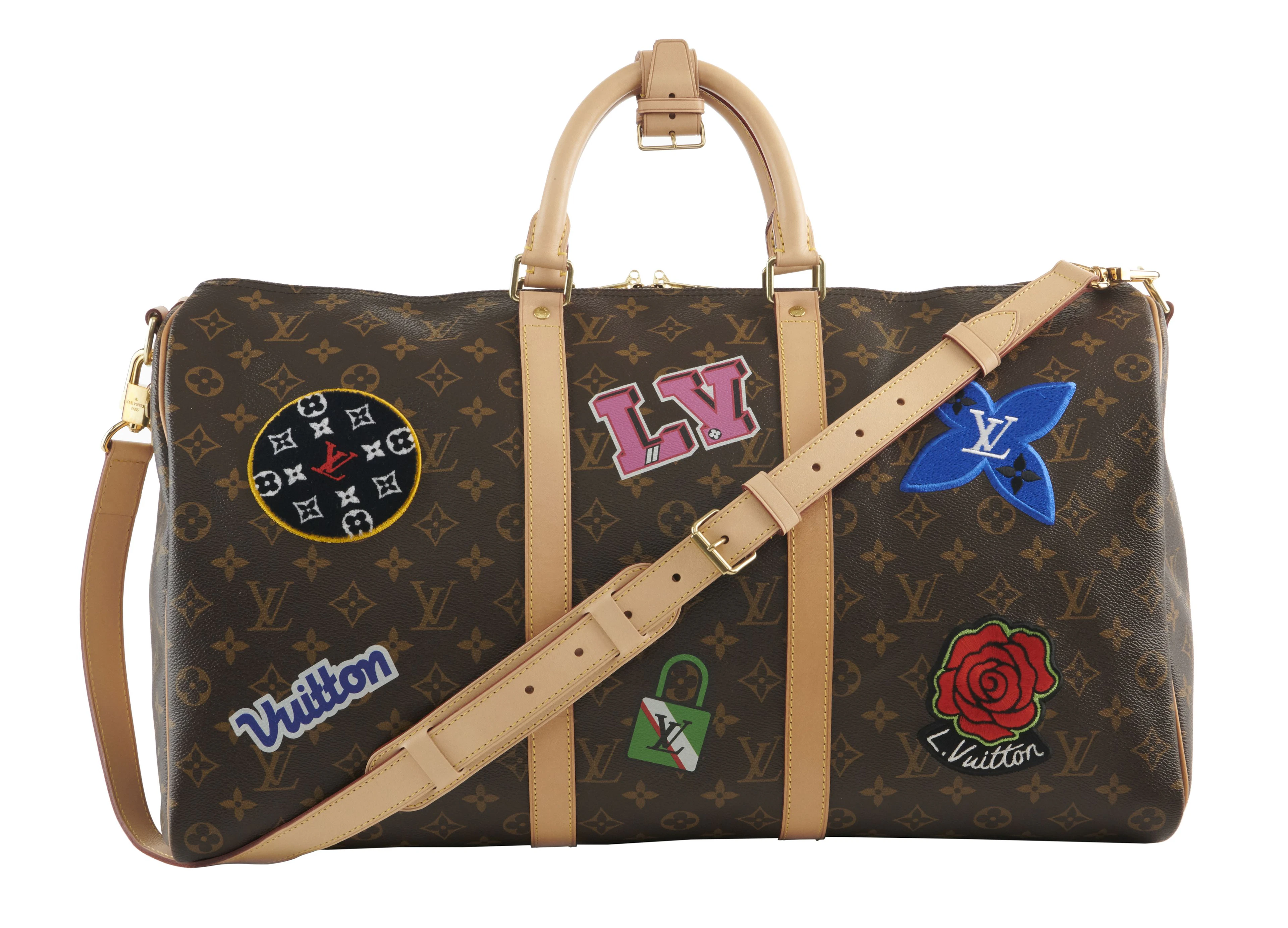 LOUIS VUITTON Édition Limitée 2018 Sac KEEPALL 50 Toile Monogram et cuir naturel