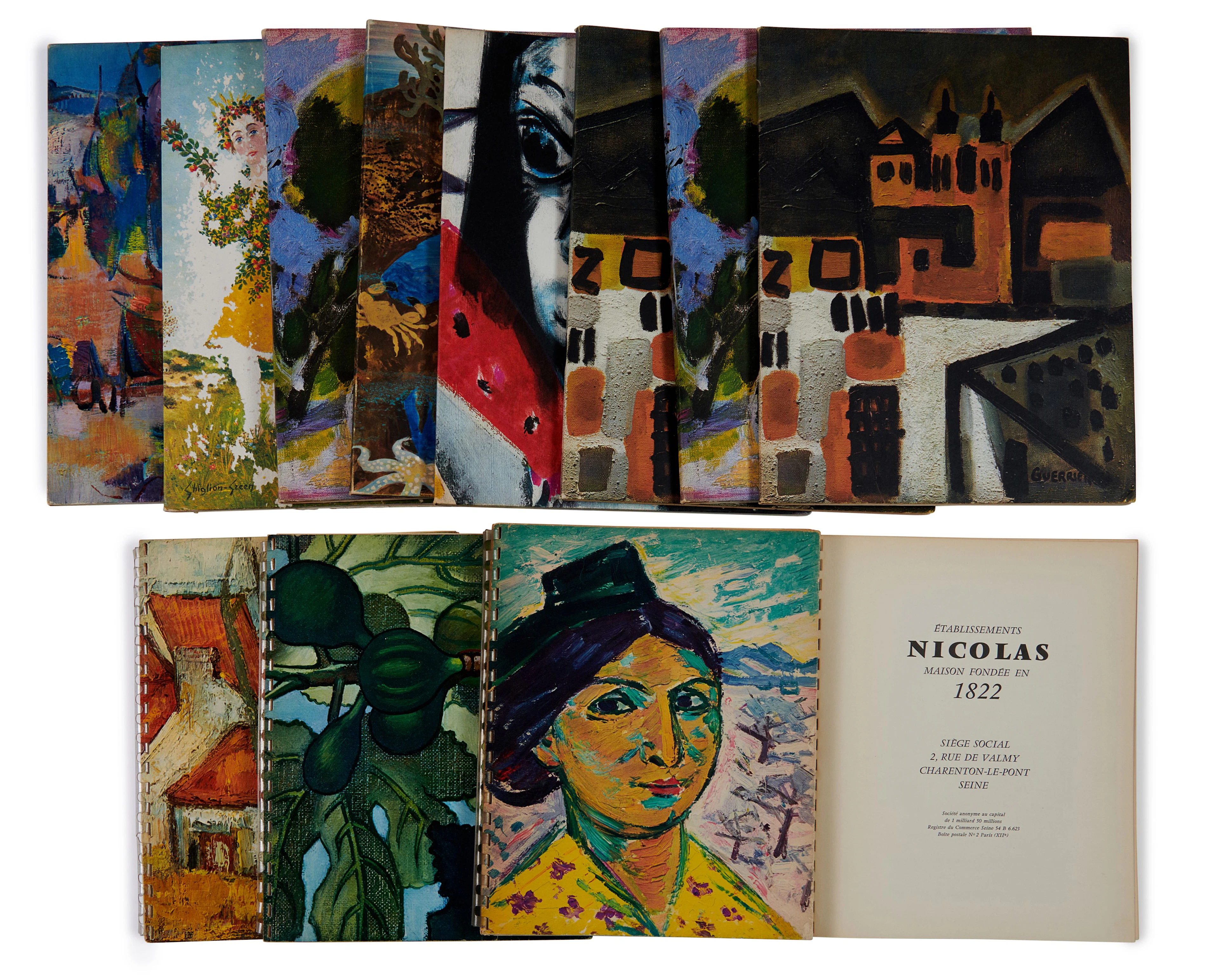 [NICOLAS] Ensemble de 12 catalogues promotionnels illustrés des vins Nicolas