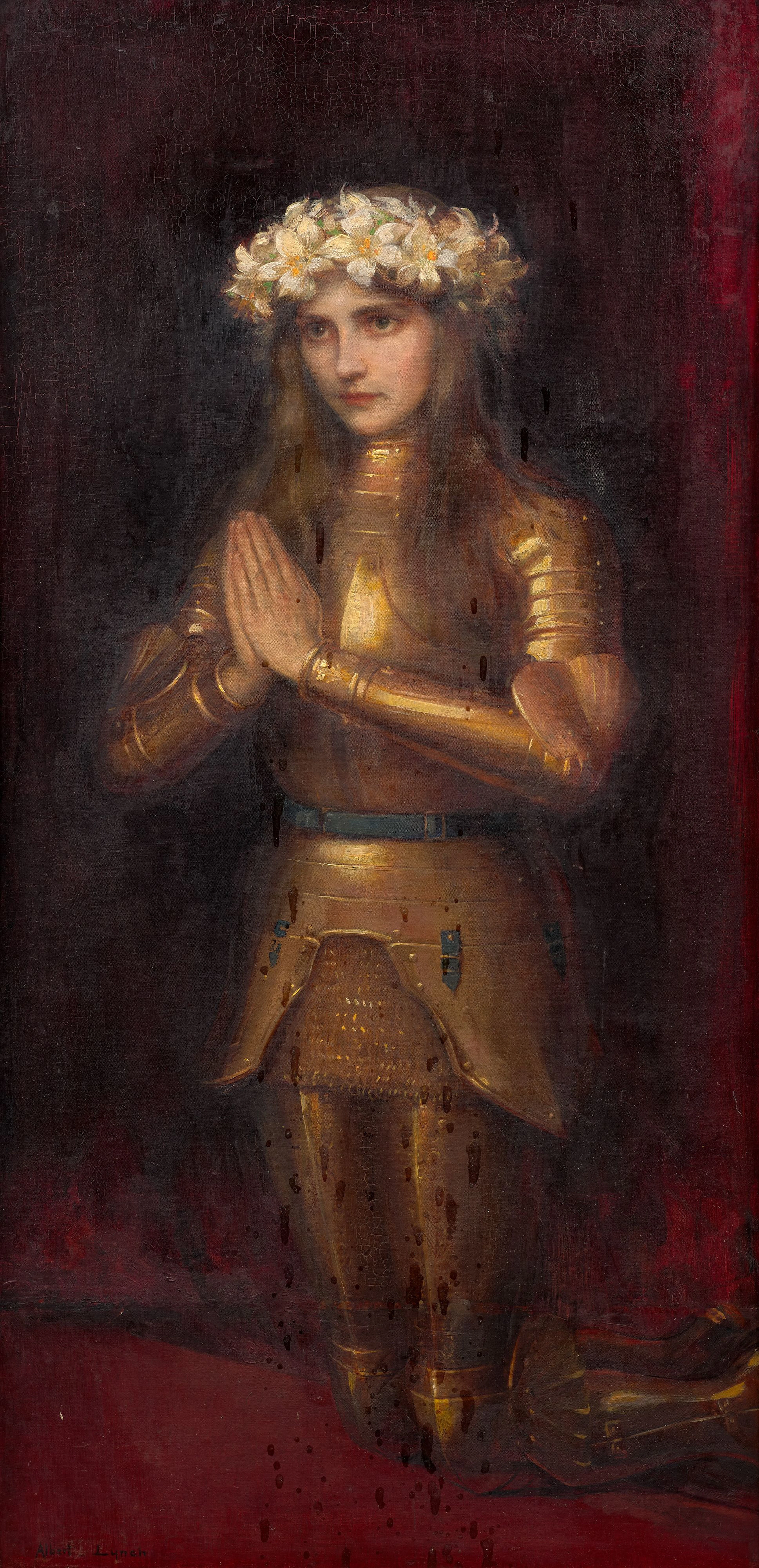 Albert LYNCH Lima, 1851 - 1912 Jeanne d'arc en prière Huile sur toile