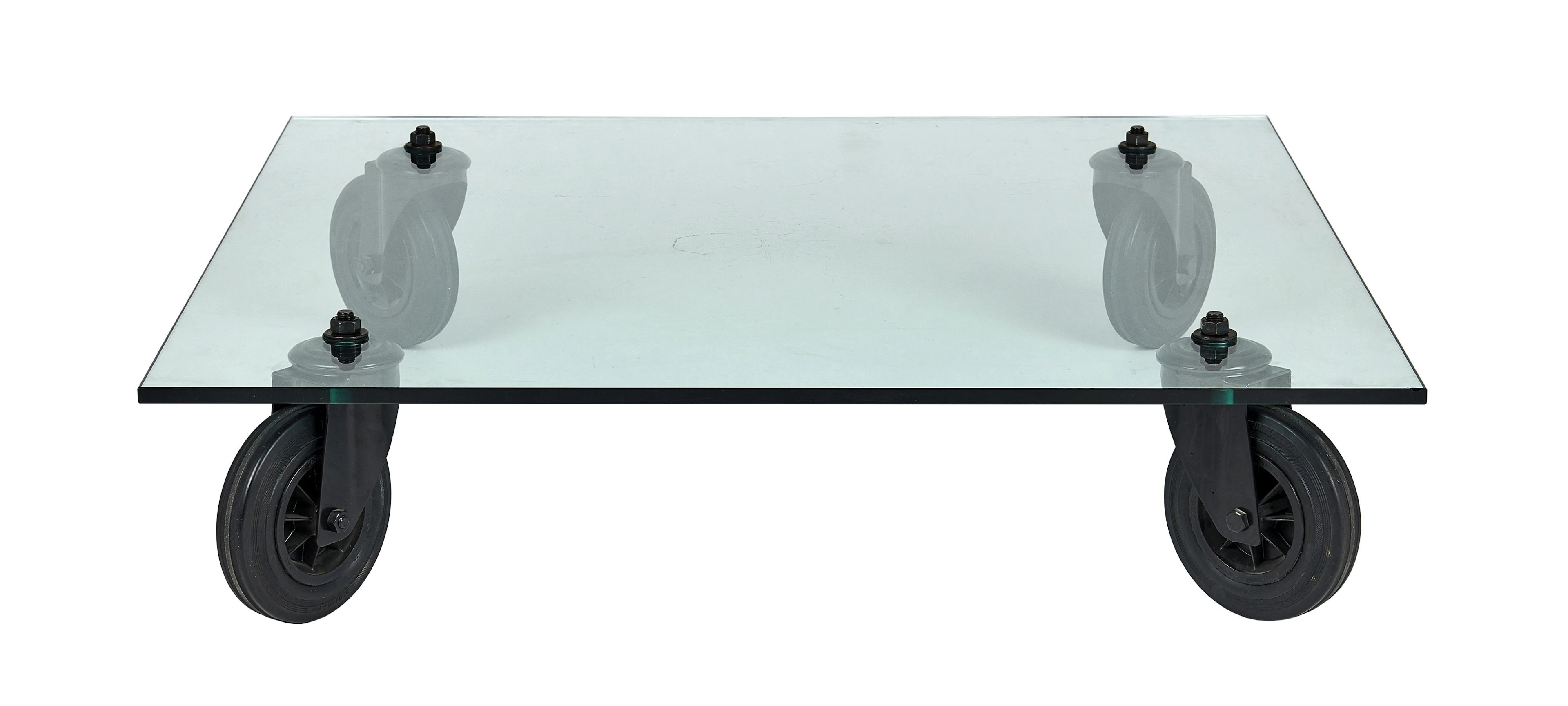 Table basse dite "Tavolo con ruote"- modèle créé en 1980