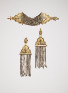 Three Silver-Gilt and Nielloed Ornaments, Ottoman Balkans or Greece