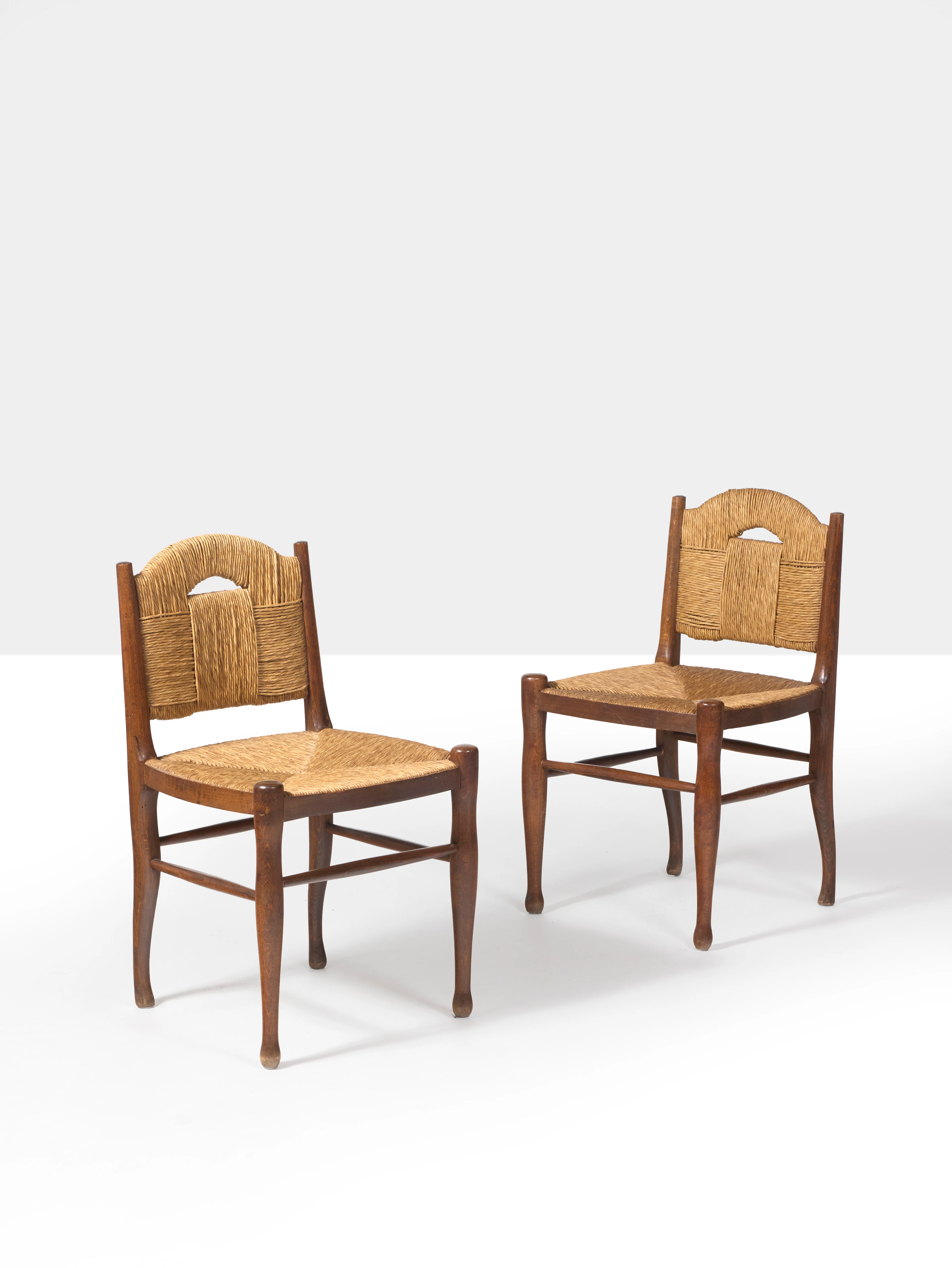 A pair of beech chairs “Rendez-vous des Pêcheurs de...