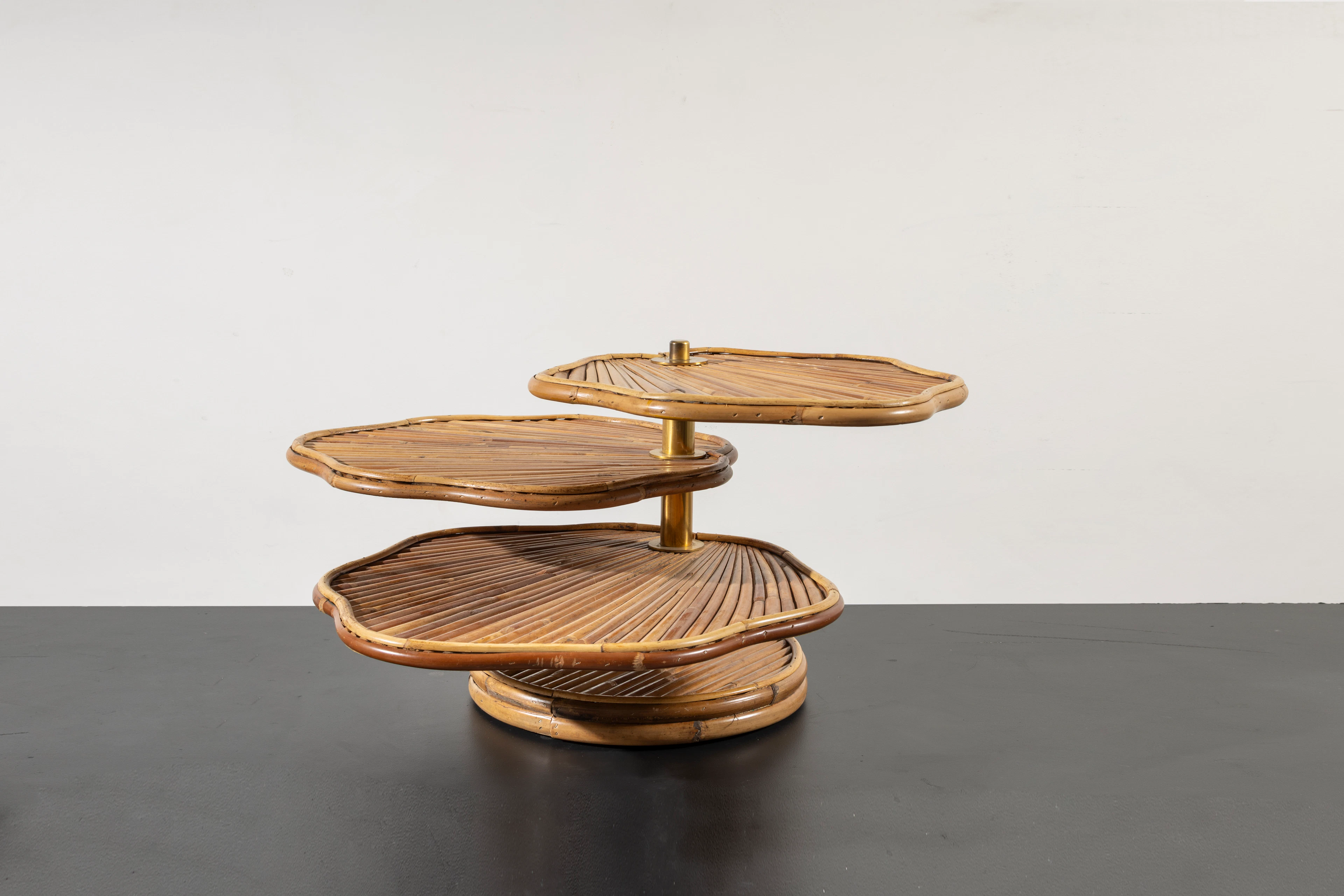 A rare brass and bamboo “Lotus” coffee table from the...