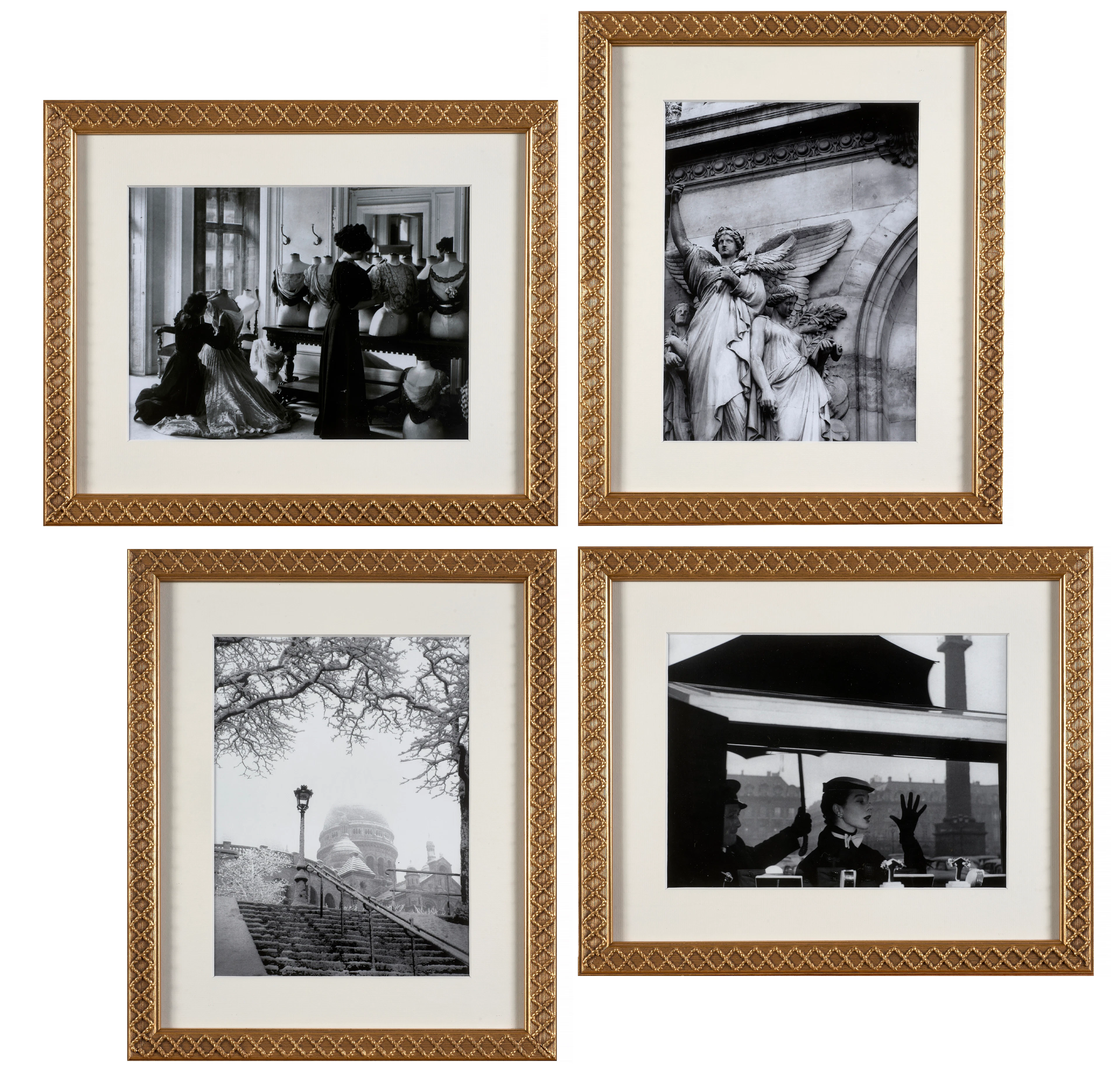 Ensemble de quatre photographies en noir et blanc