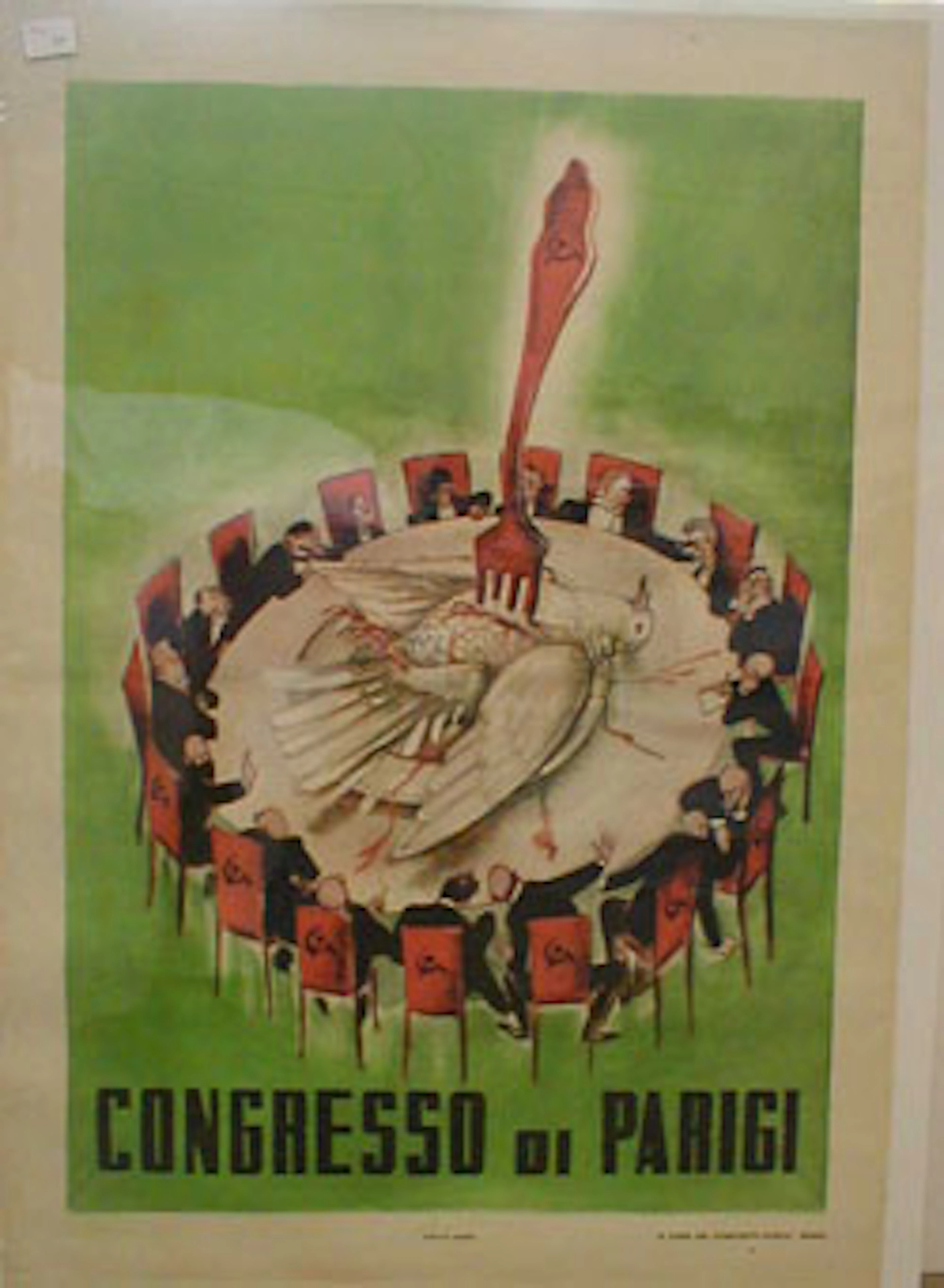 2 pieces., Color Offset Posters - Political: "Congresso di Parigi." Rome: S.A.G.A., ca. 1950. 39 x 27 1/2 inches (990 x 699 mm). Condition...