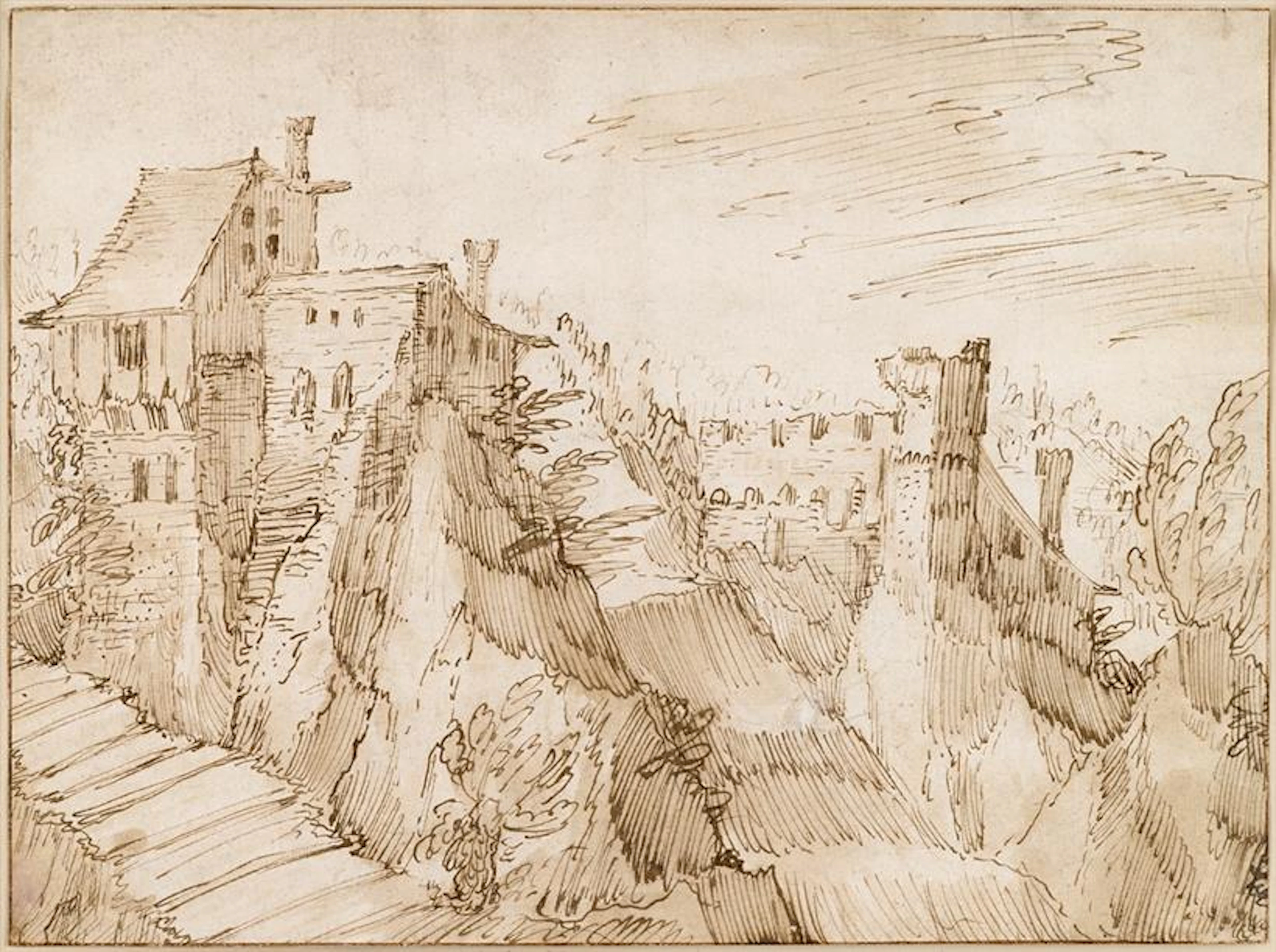 Fortress In A Mountainous Landscape