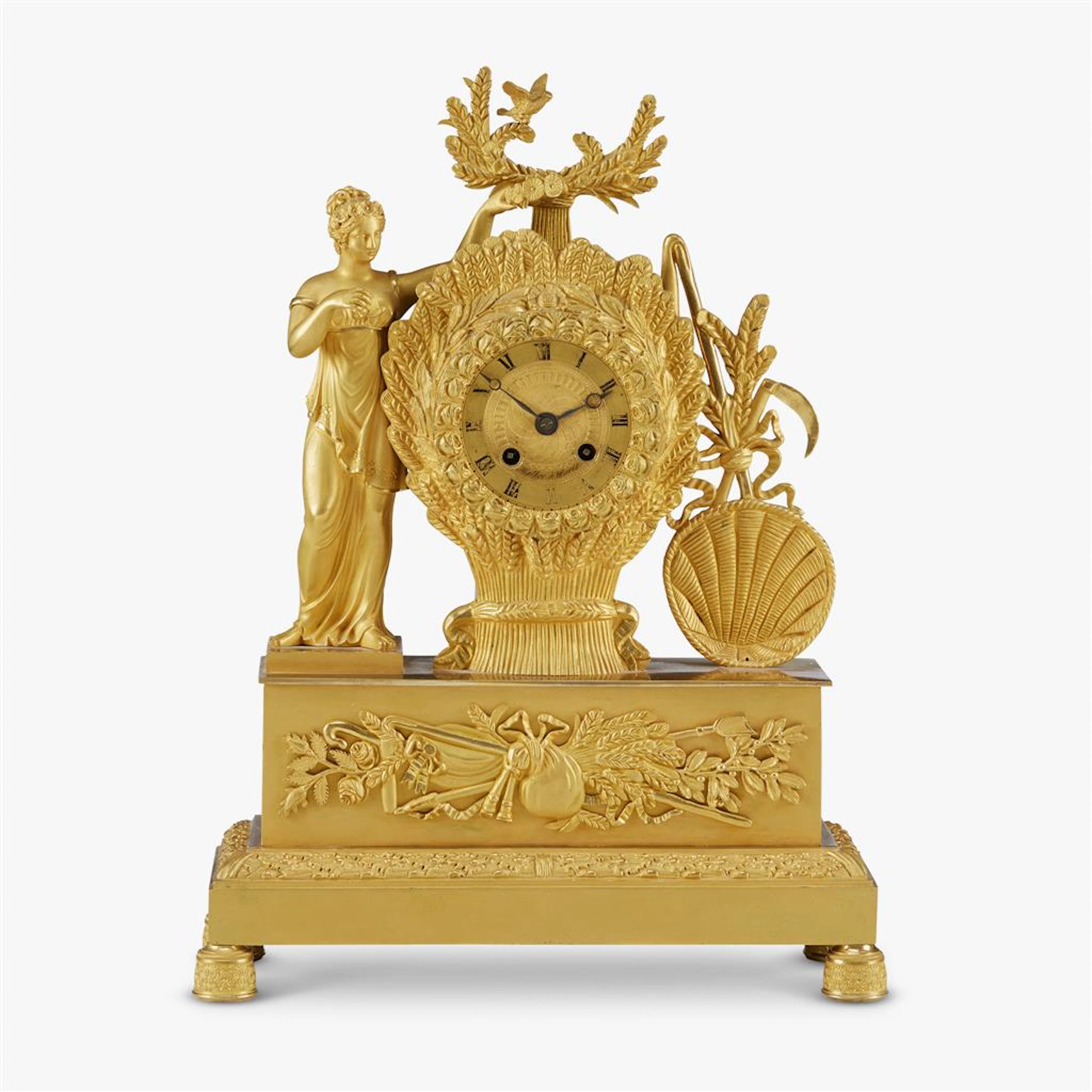 Louis Philippe ormolu figural mantel clock, second quarter 19th century