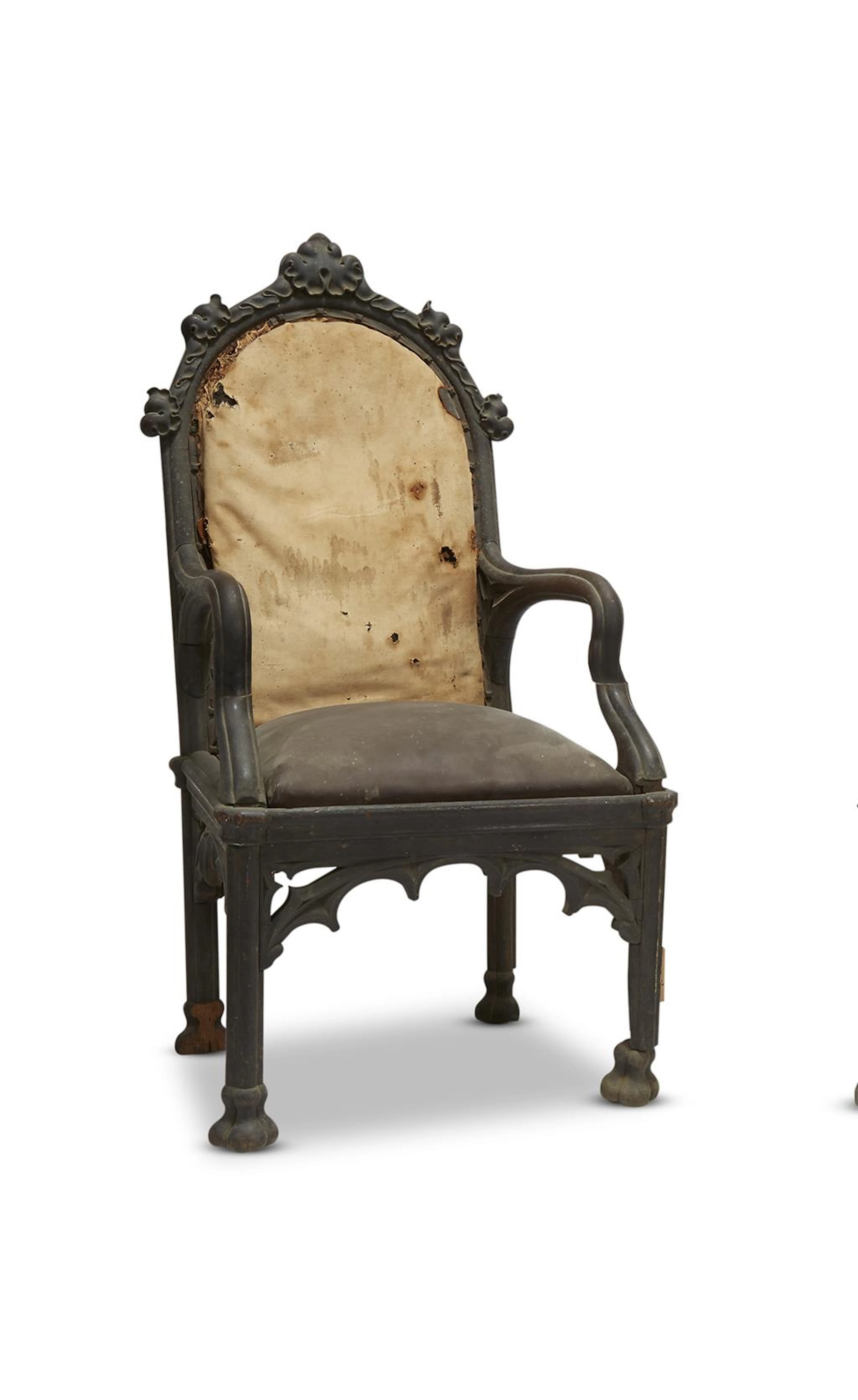 Herrick-Maynard-Hatch Gothic Revival carved oak armchair Designed by Alexander Jackson Davis
