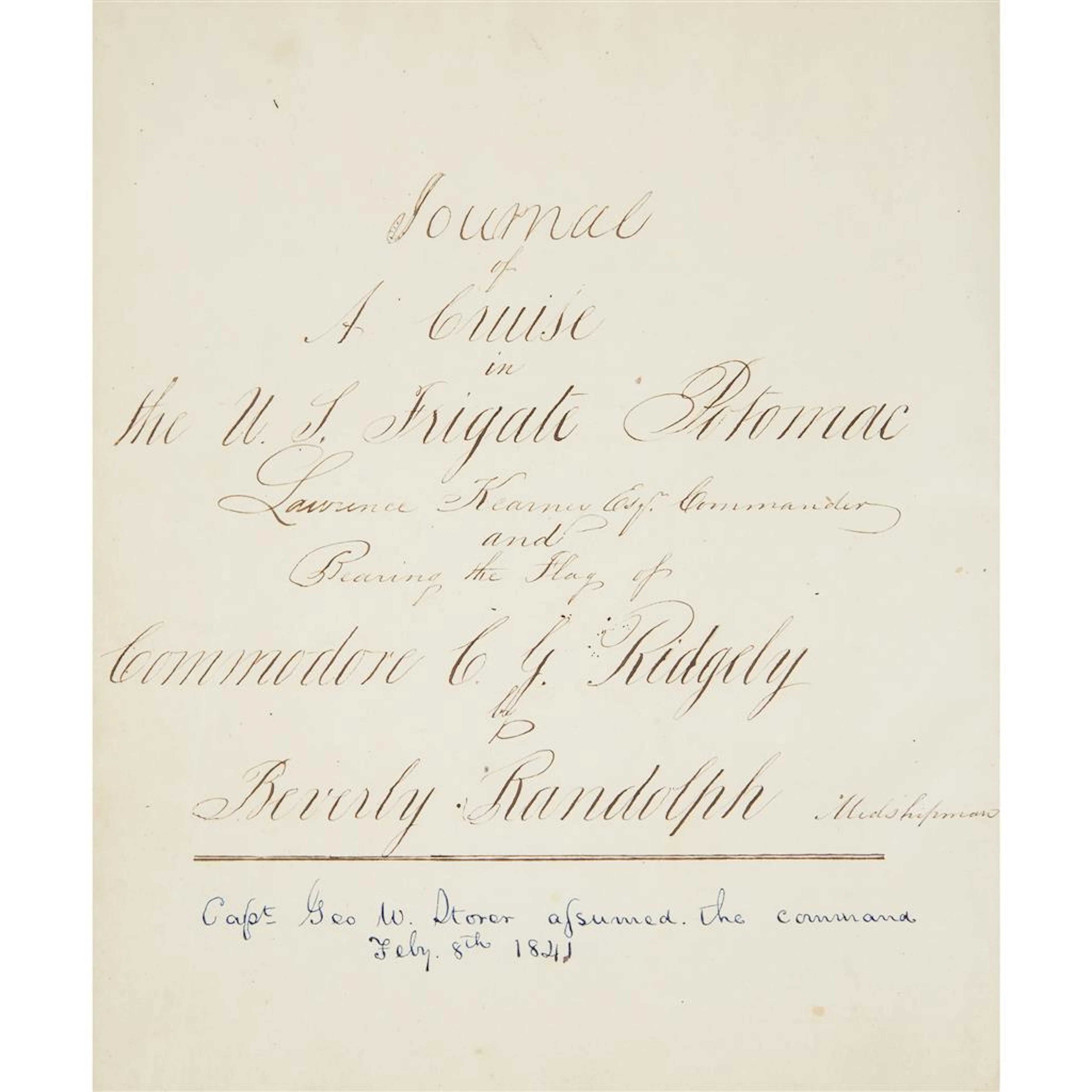 Journal of a Cruise of the U.S. Frigate Potomac, April 19, 1840 to July 31, 1842