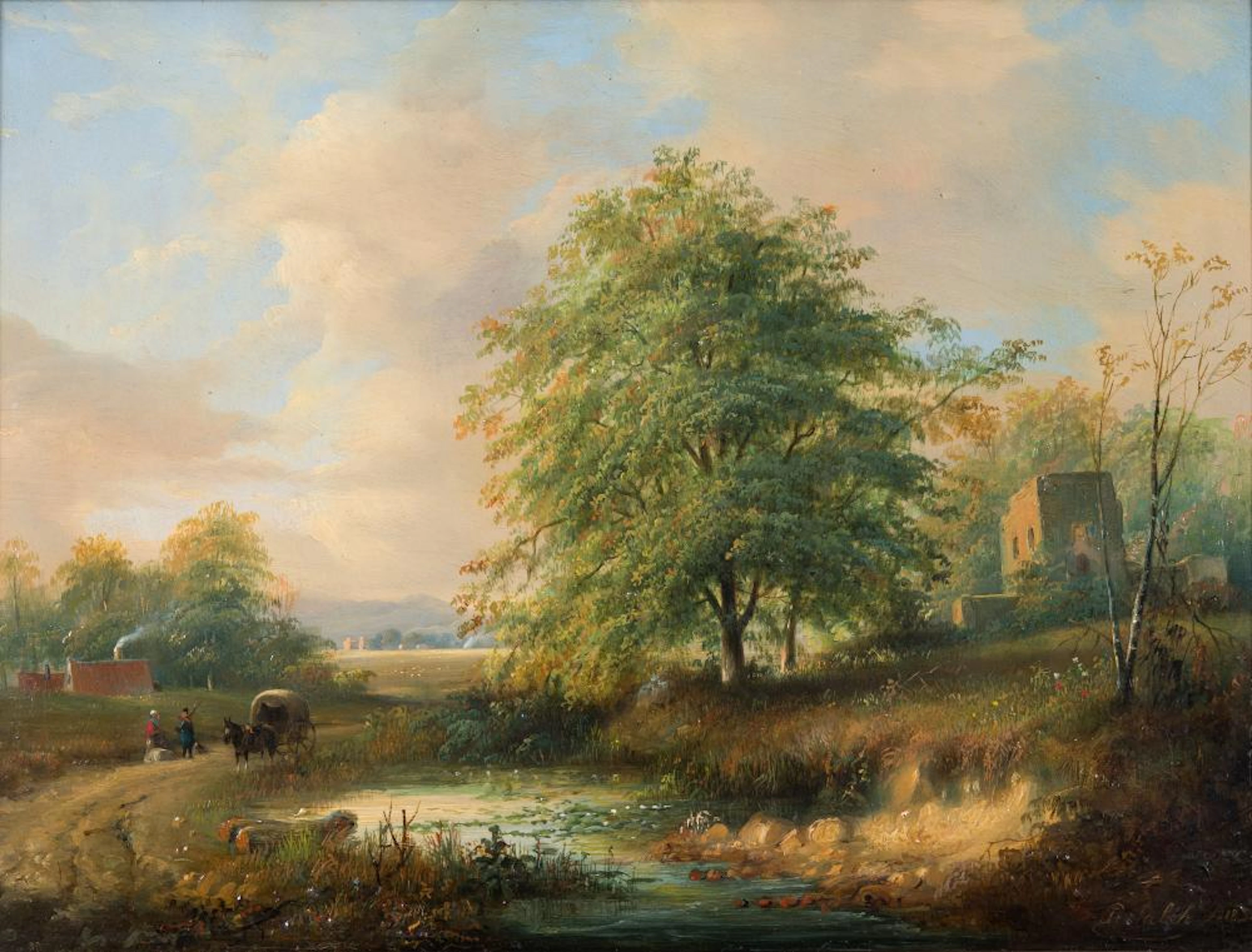 Raden Sjarief Bastaman Saleh (1814-1880) 'Romantic landscape'