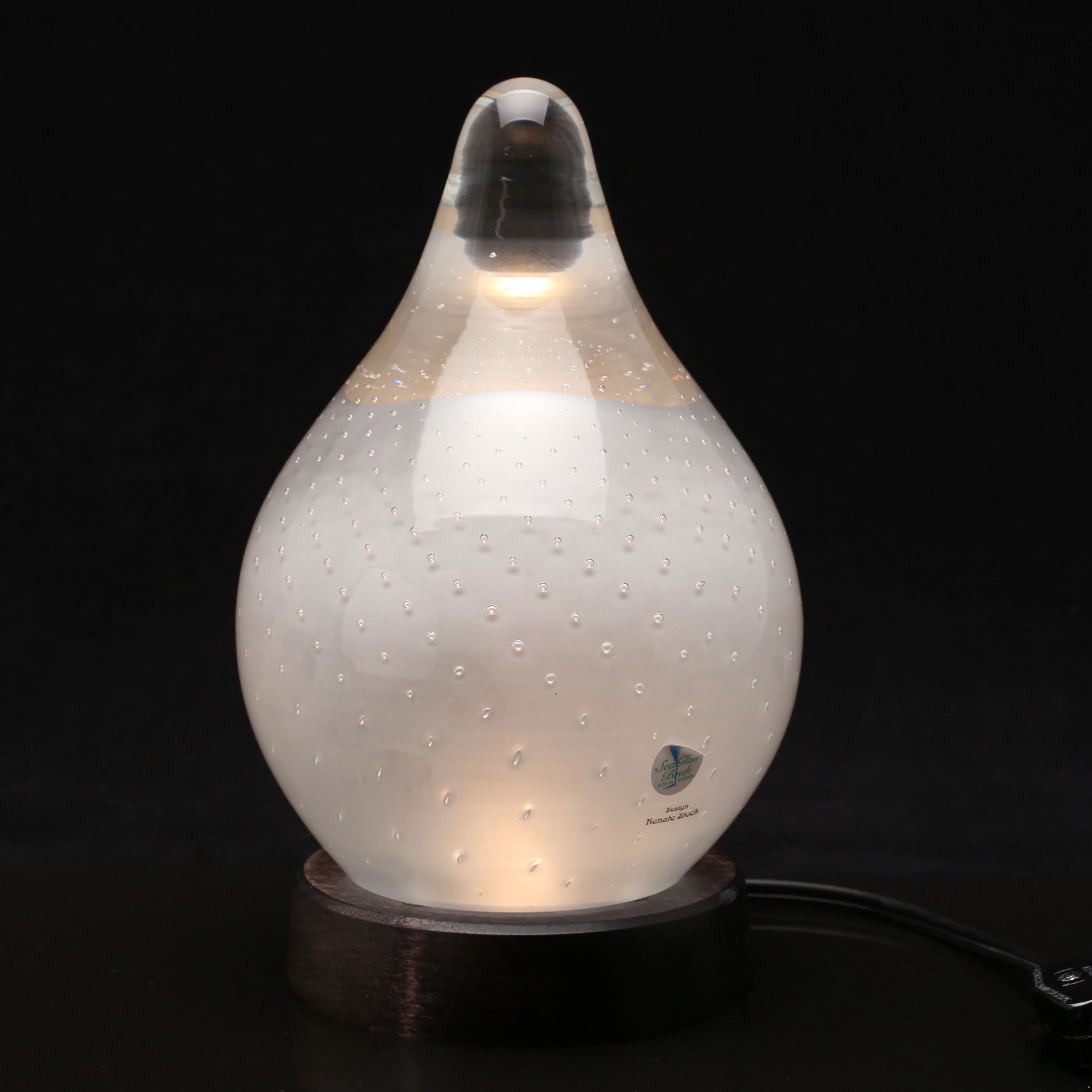 BORDSLAMPA/SKULPTUR, glas, Sea Glasbruk, Renate Stock.