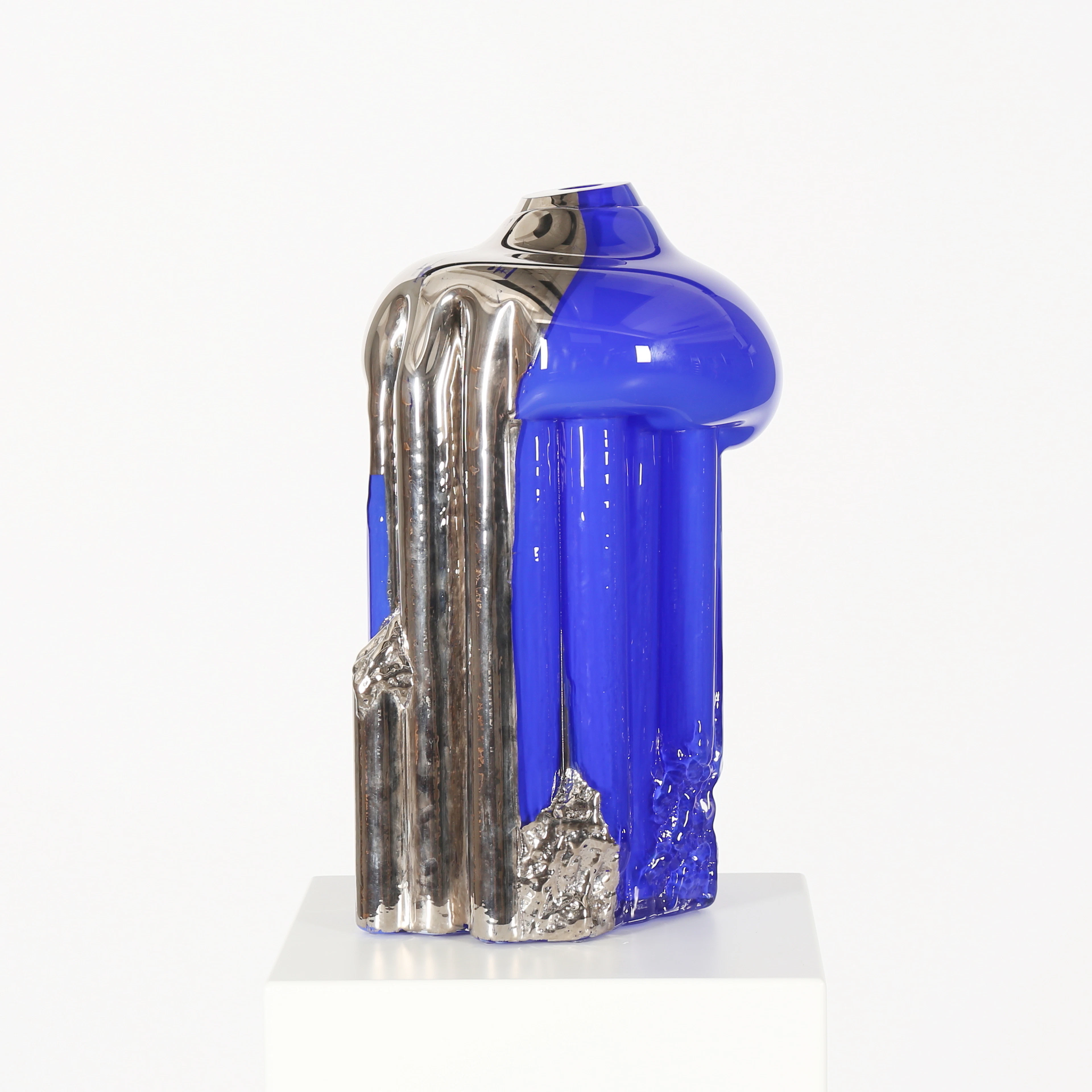 HANNA HANSDOTTER. Glasskulptur, "Platinum Rain-Blue", limiterad edition 1/10, Kosta Boda, signerad.