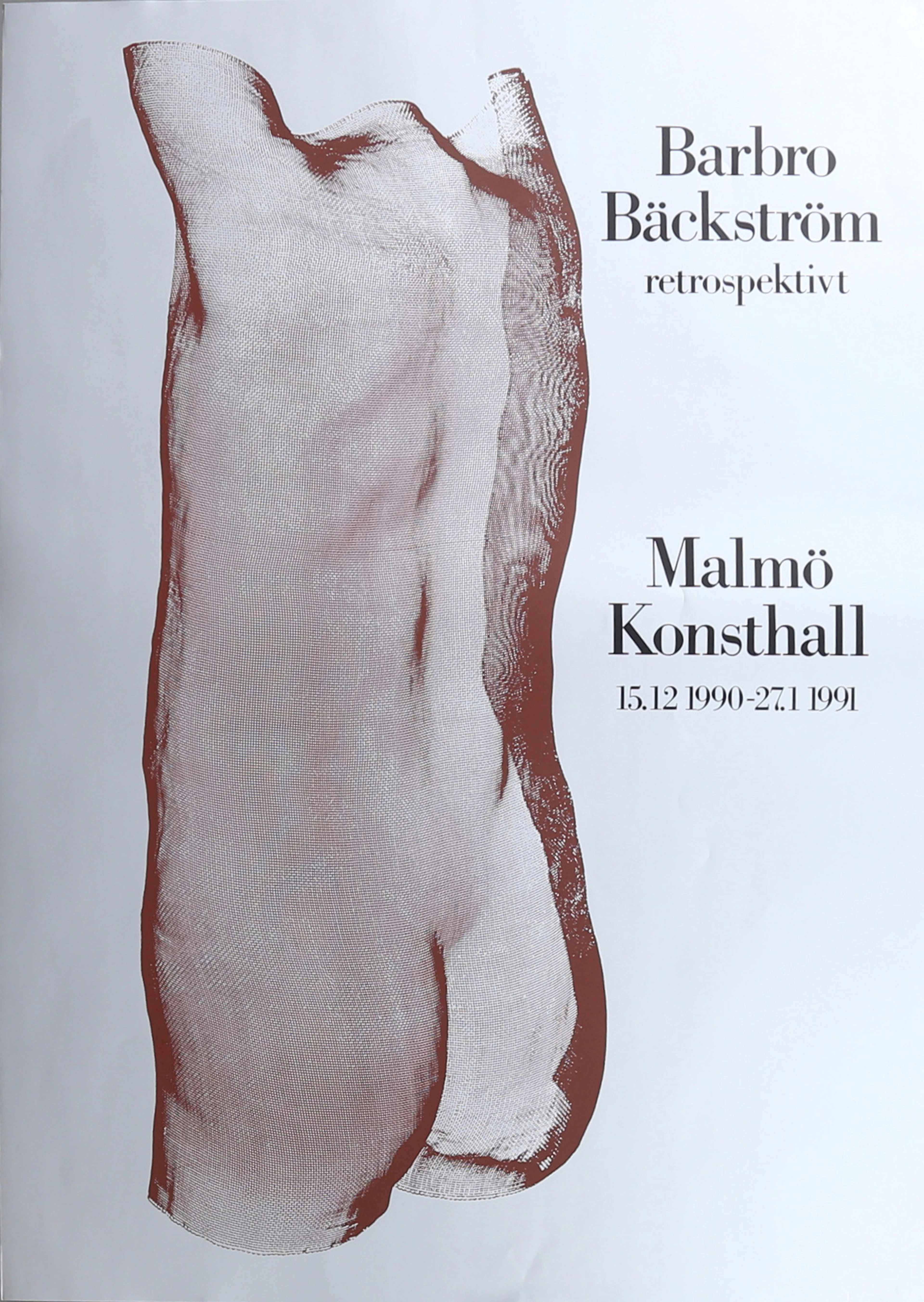 BARBRO BÄCKSTRÖM. Utställningsaffisch, Malmö Konsthall, 1990-1991.