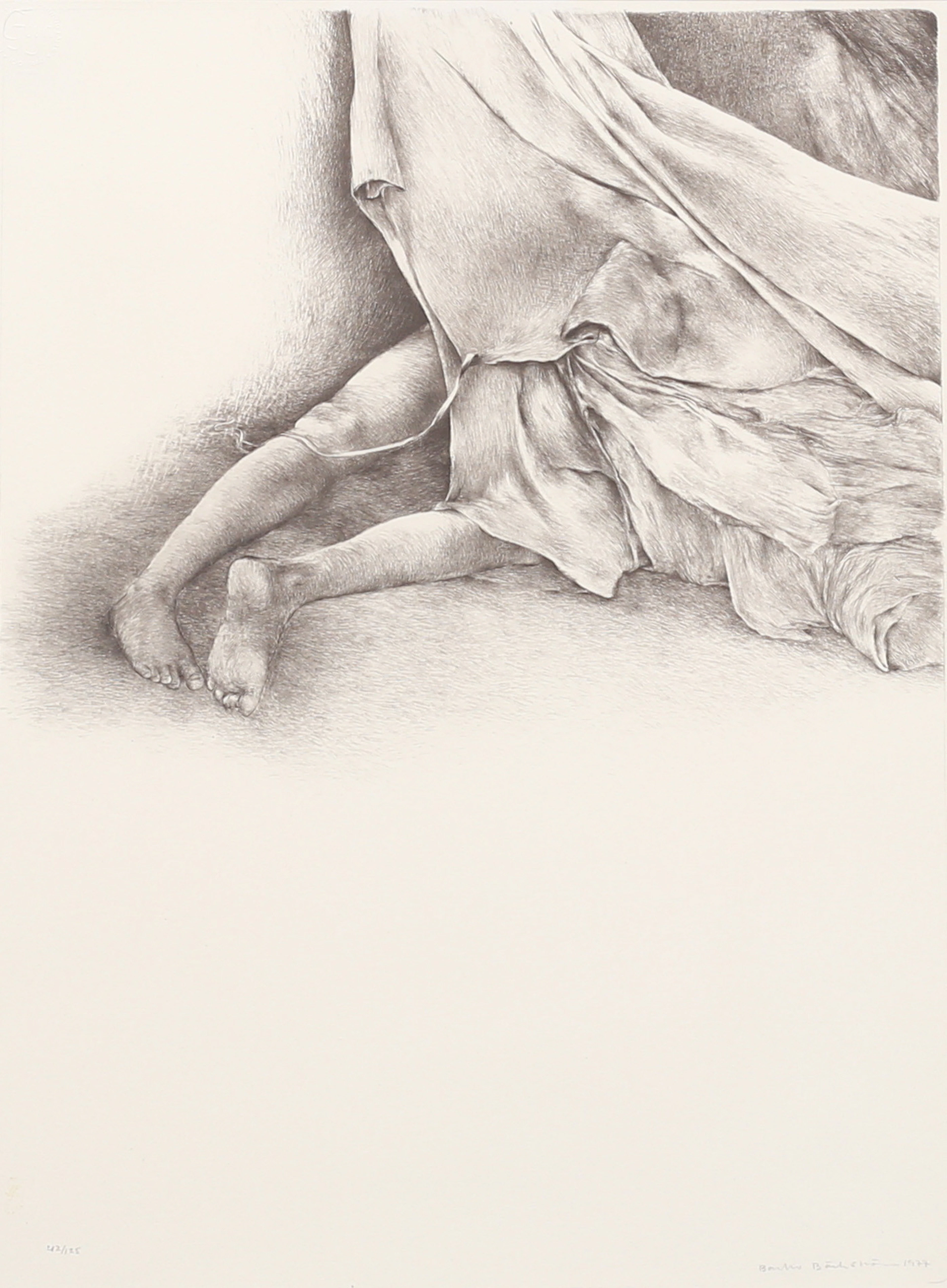 BARBRO BÄCKSTRÖM (1939-1990). Figurkomposition, litografi nr 42/125, signerad och 1977.