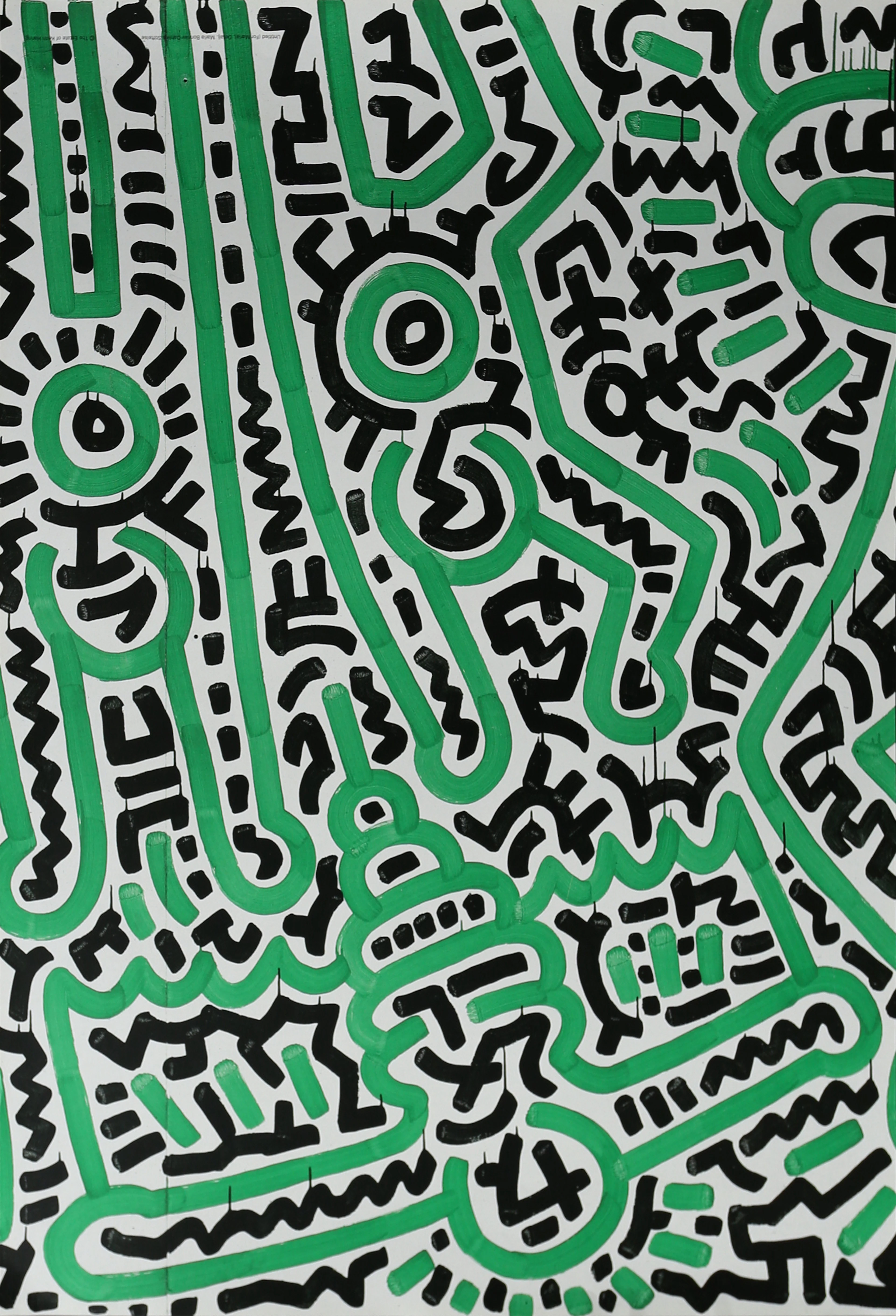 KEITH HARING. Efter. Affisch, "For Maria", färgoffsettryck.