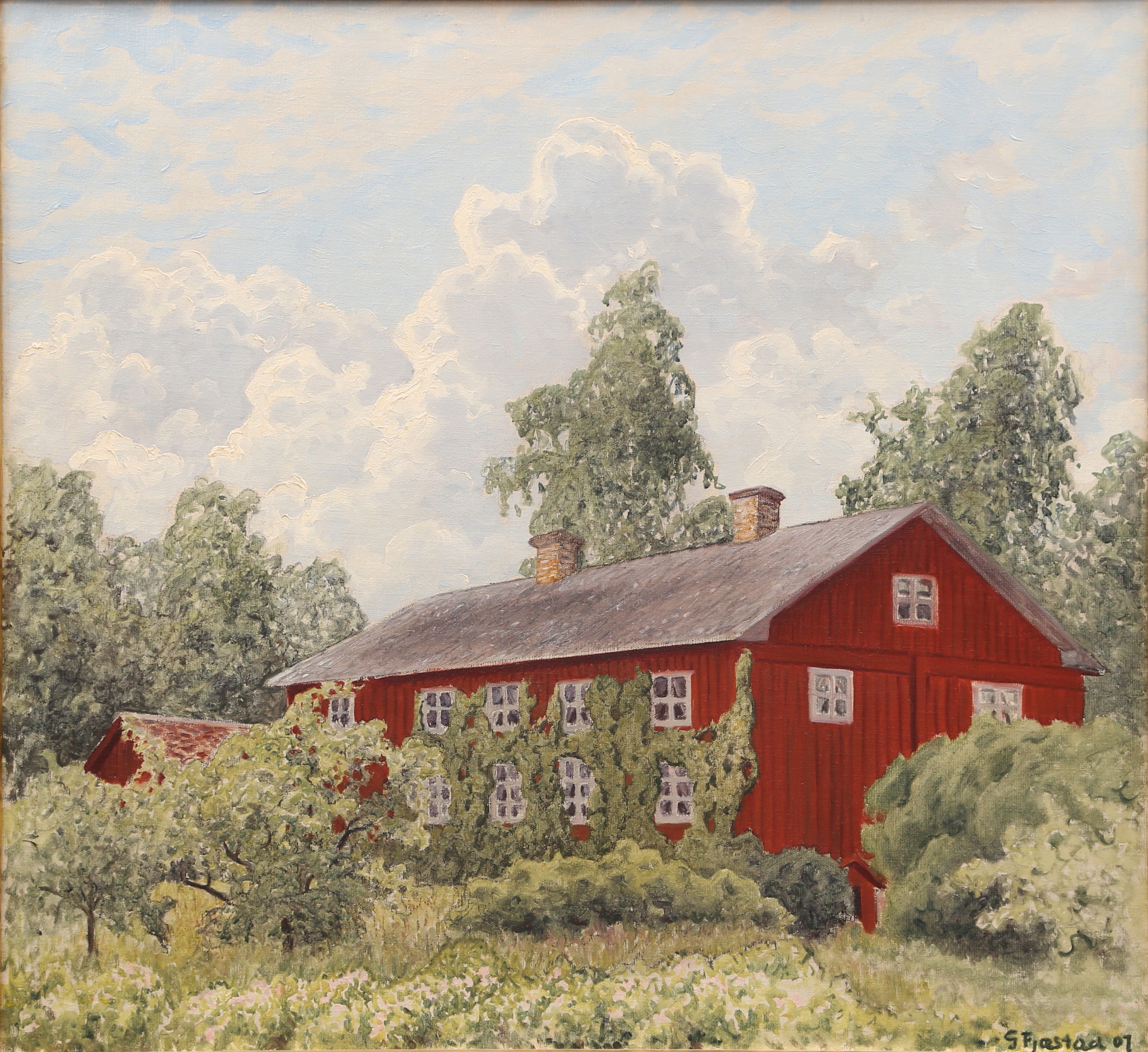 GUSTAF FJAESTAD (1868-1948). Prästgården i Arvika, olja på duk, signerad och daterad, G Fjaestad 1907.