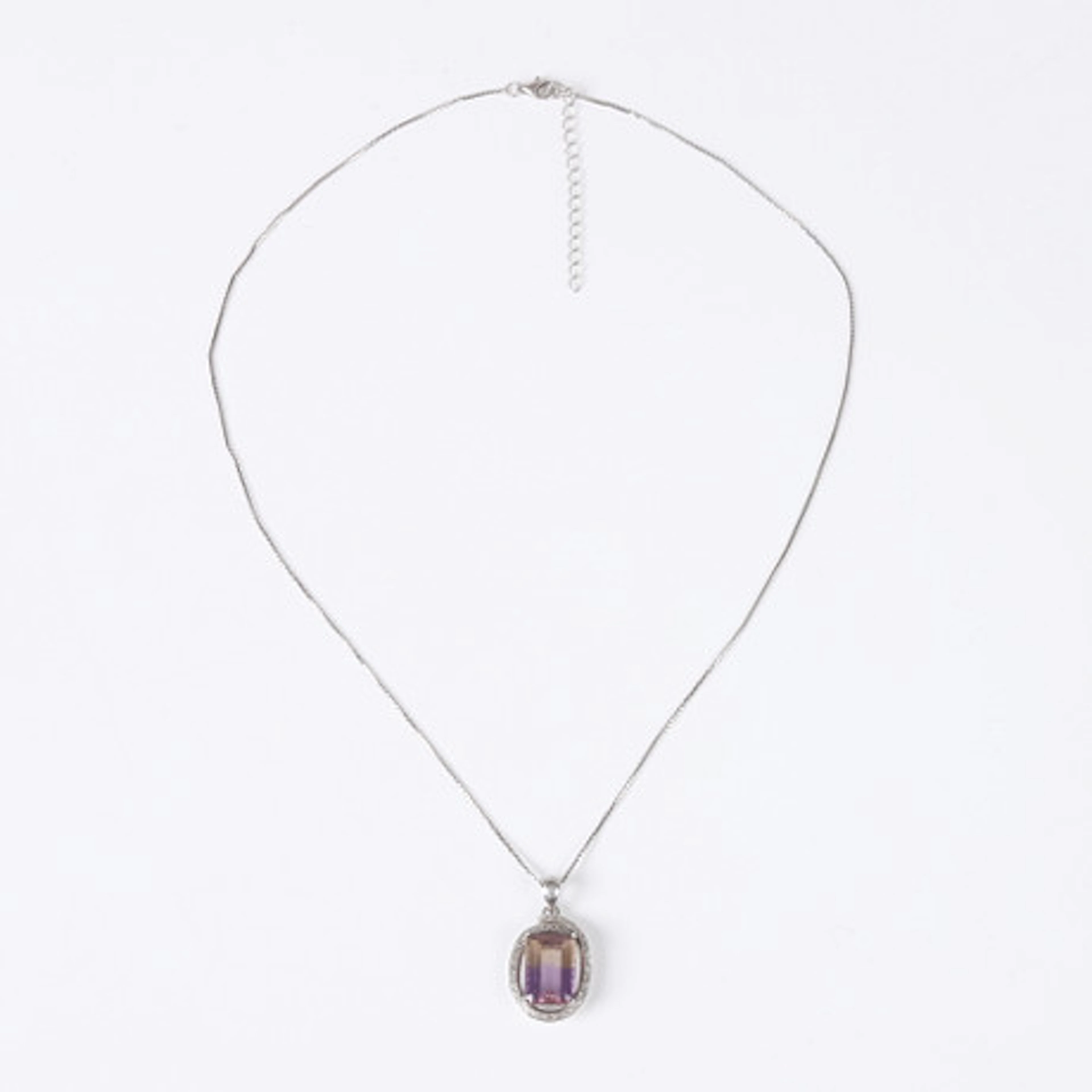 COLLIER, Sterling silver, Ametrin, Topazer.