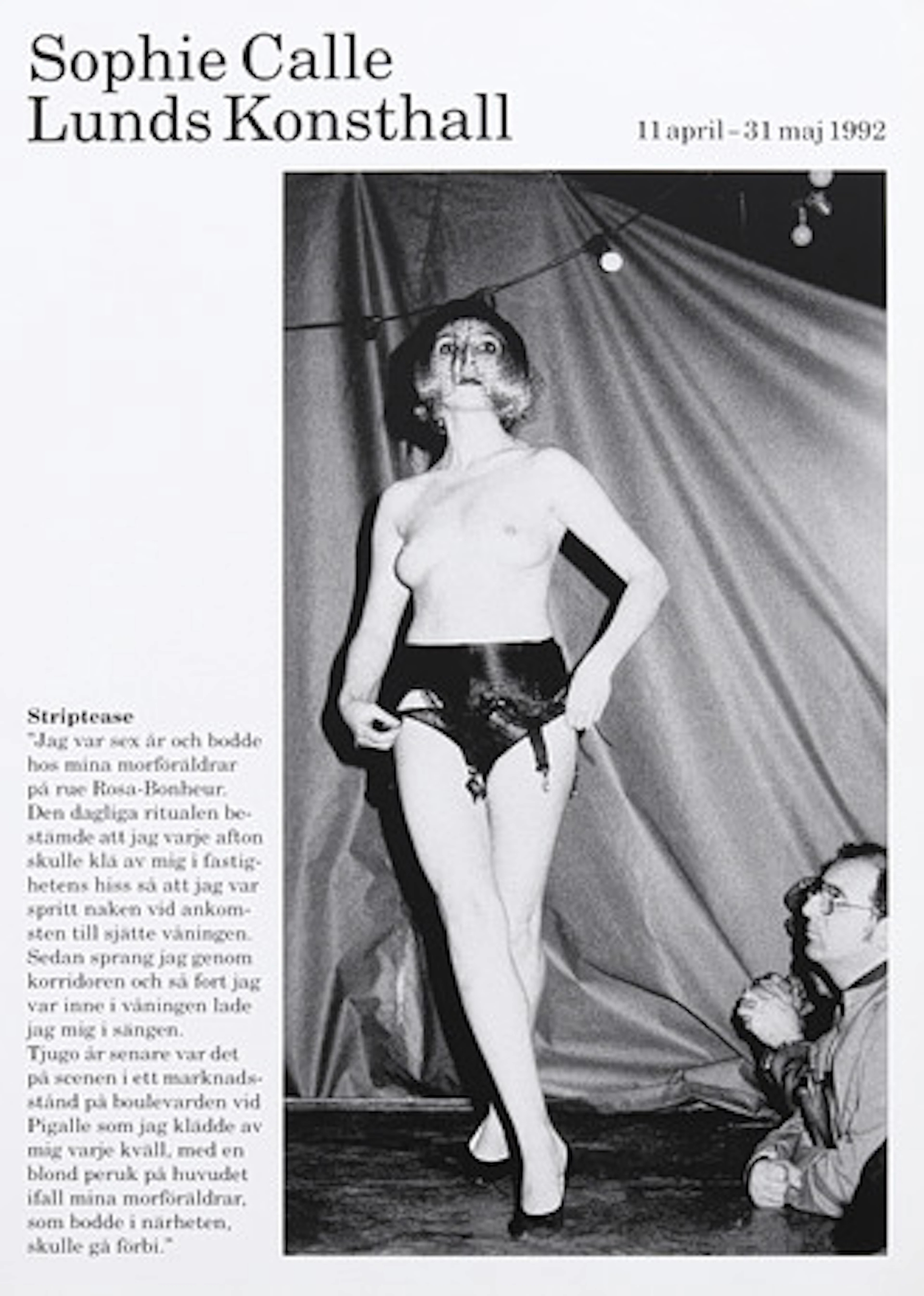 UTSTÄLLNINGSAFFISCH, Sophie Calle, "Stript…