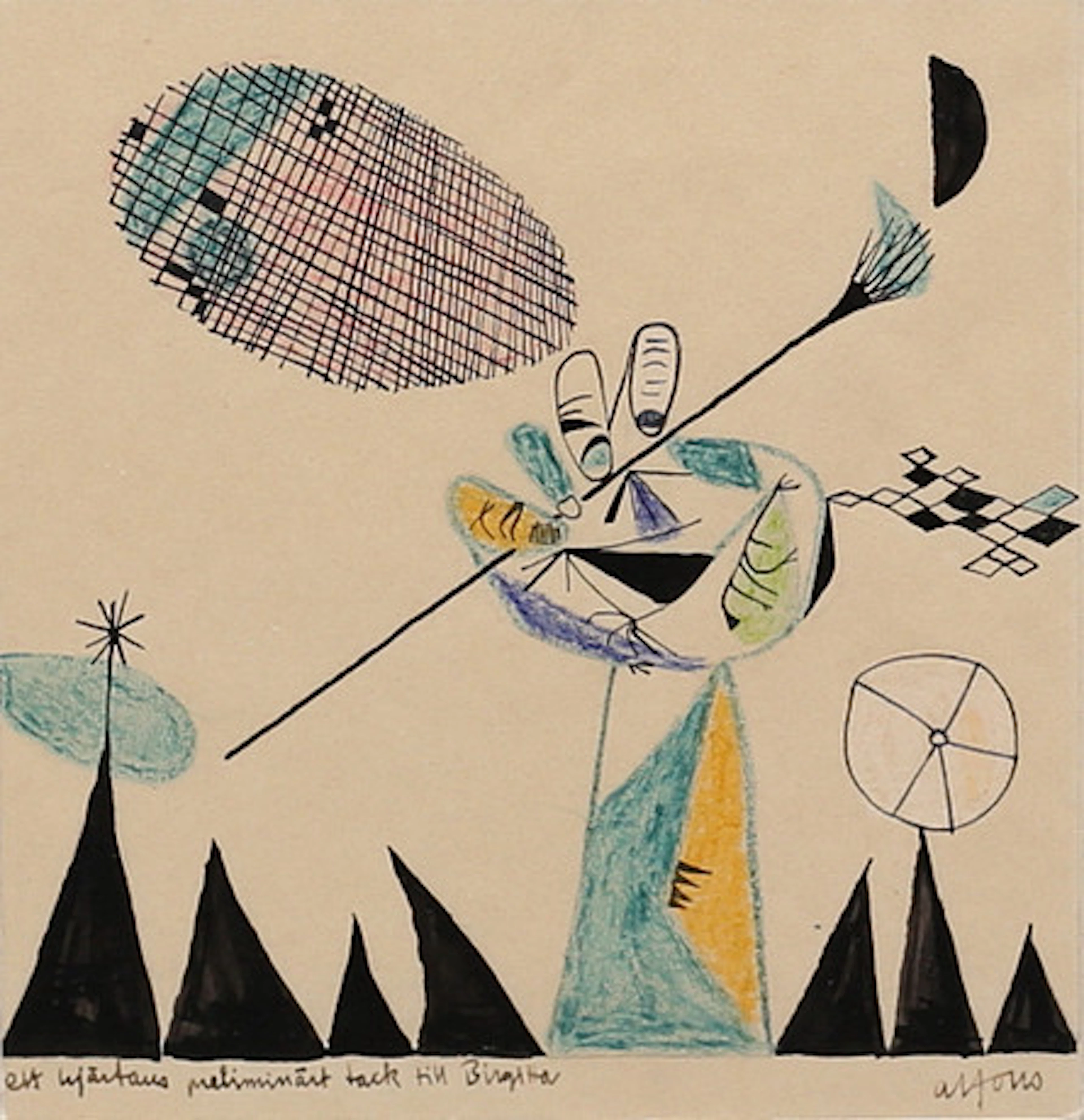 SVEN ALFONS (1918-1996). Komposition, akva…
