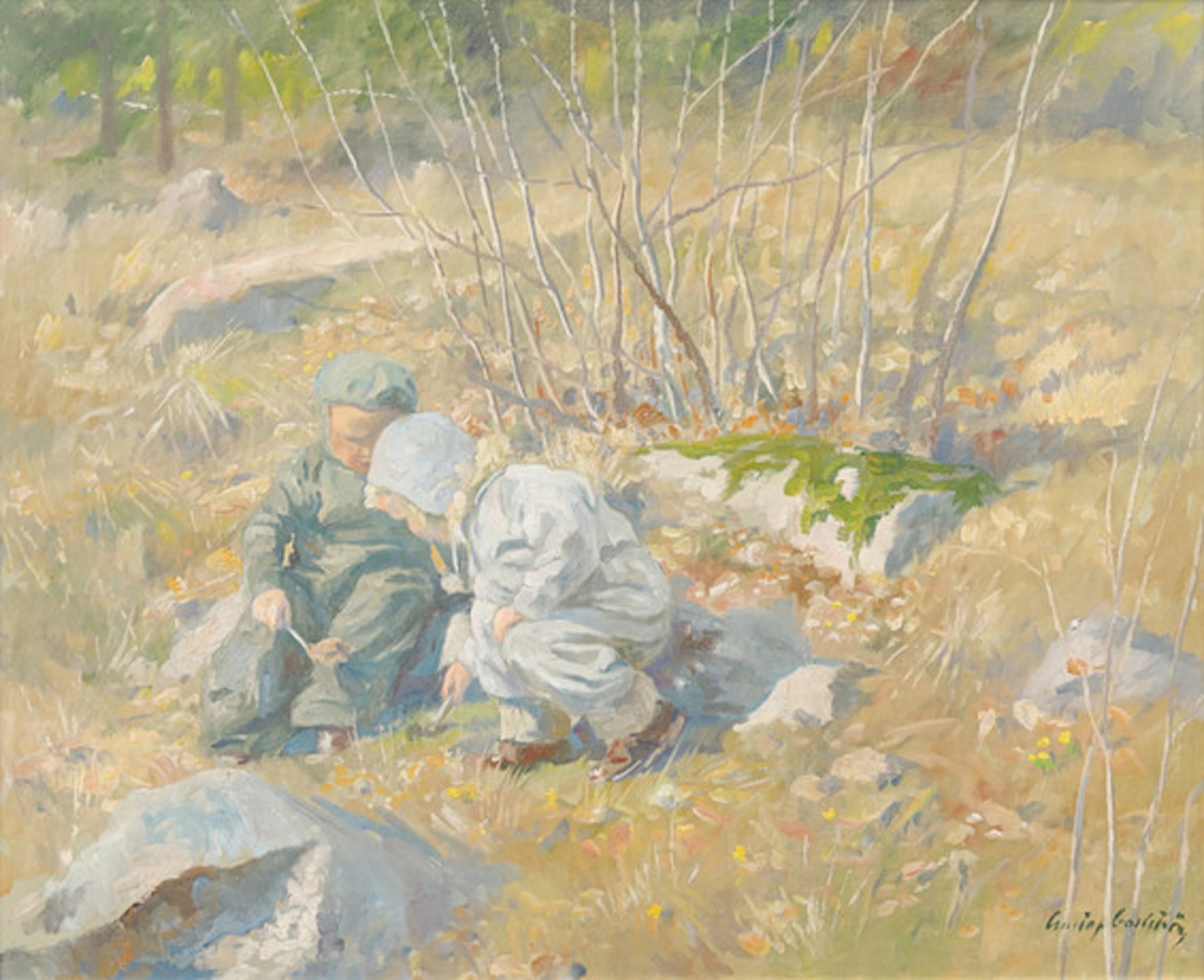 GUSTAF CARLSTRÖM. "Vårens mysterier", olja…
