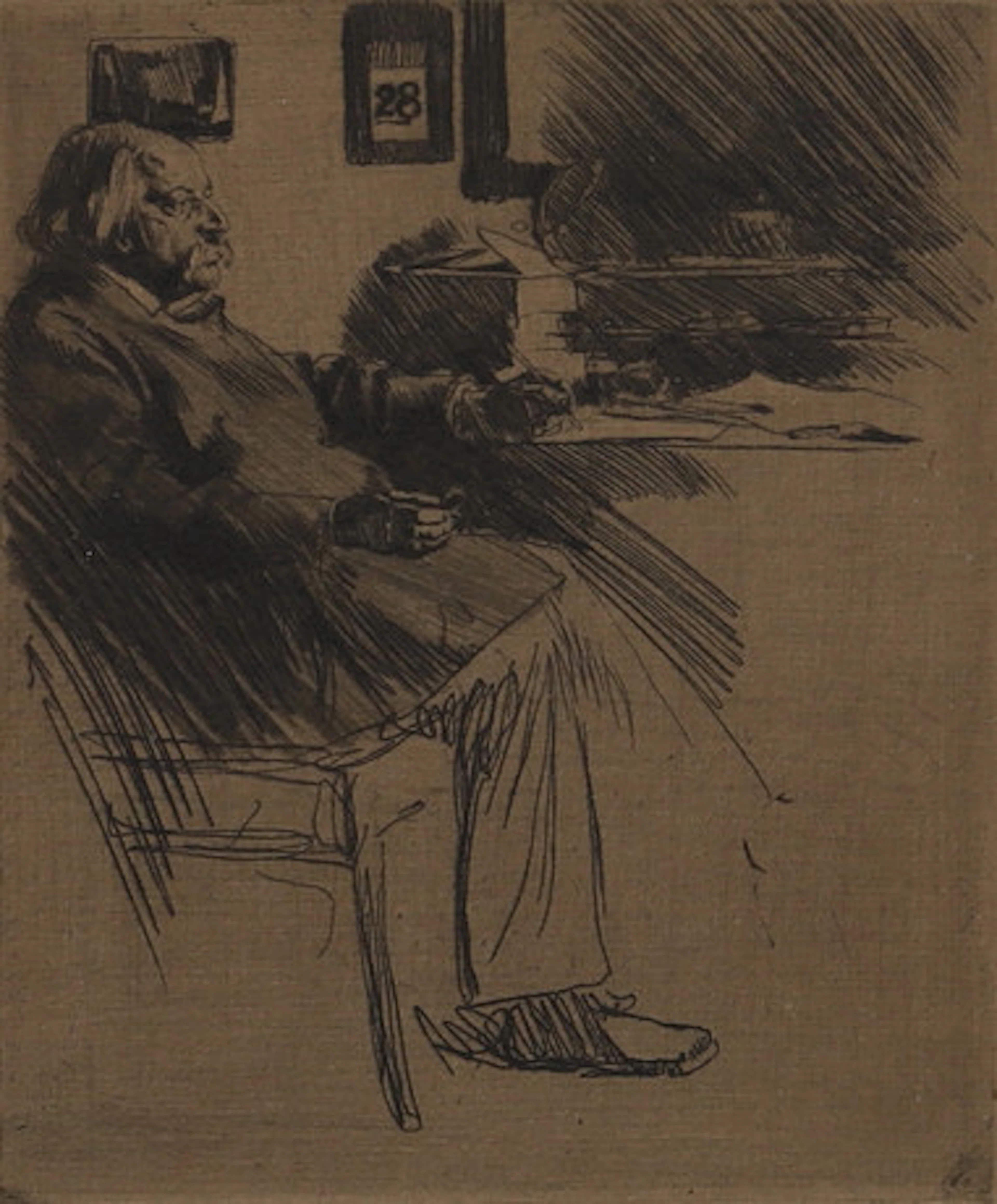 FERDINAND SCHMUTZER. Porträtt, etsning, si…