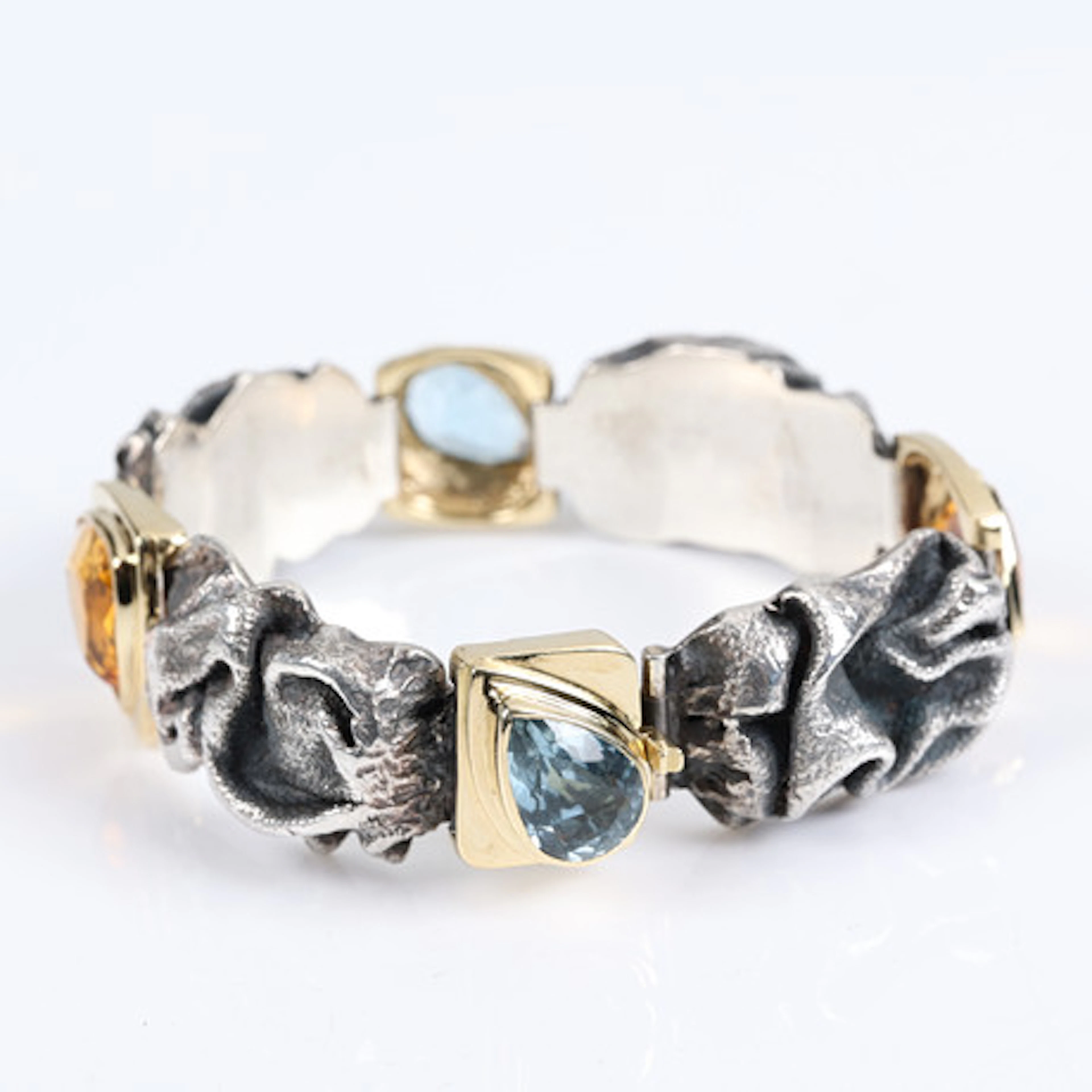 ARMBAND 18K guld och sterling silver, Akva…