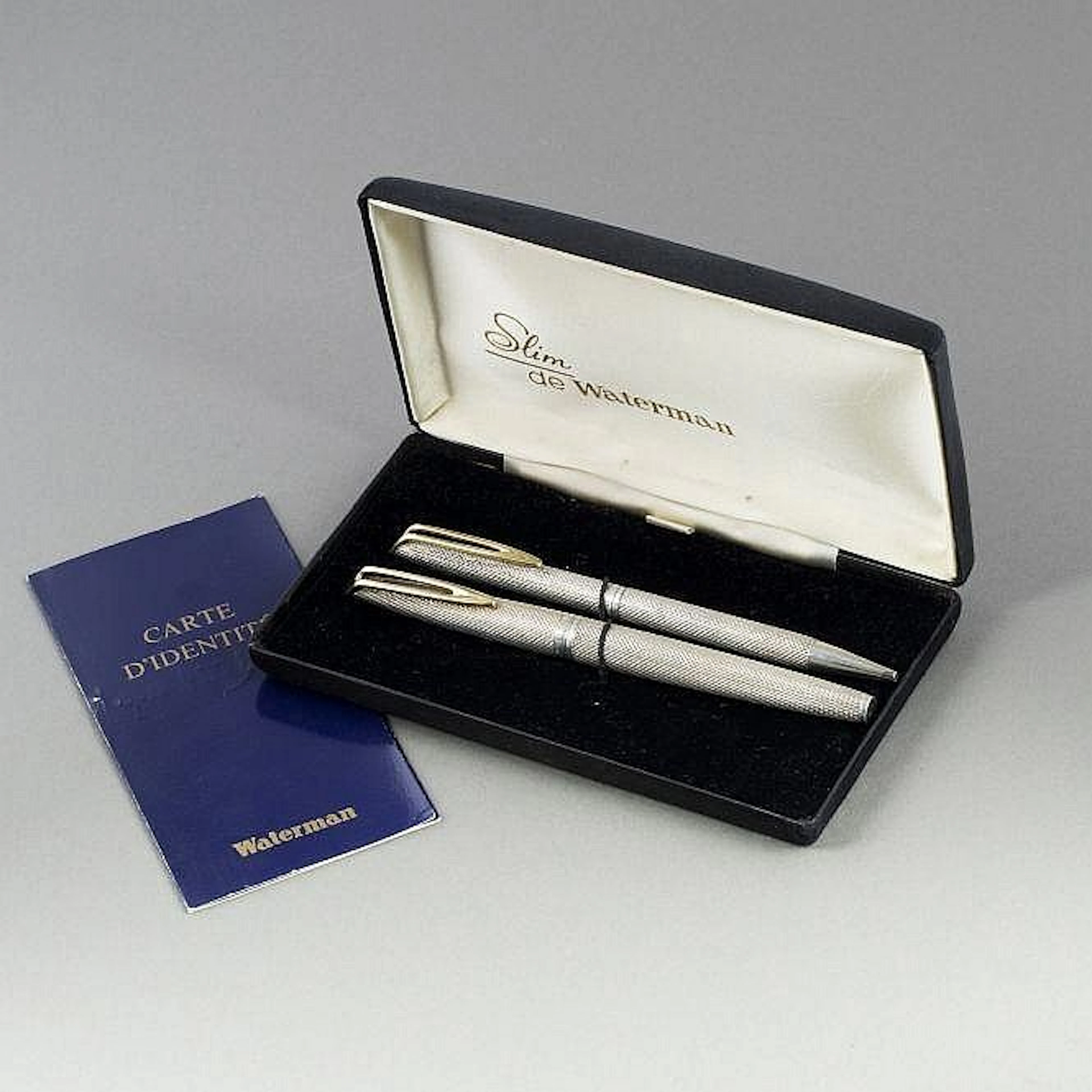 Waterman. Silver set, fountain pen and ballpoint pen