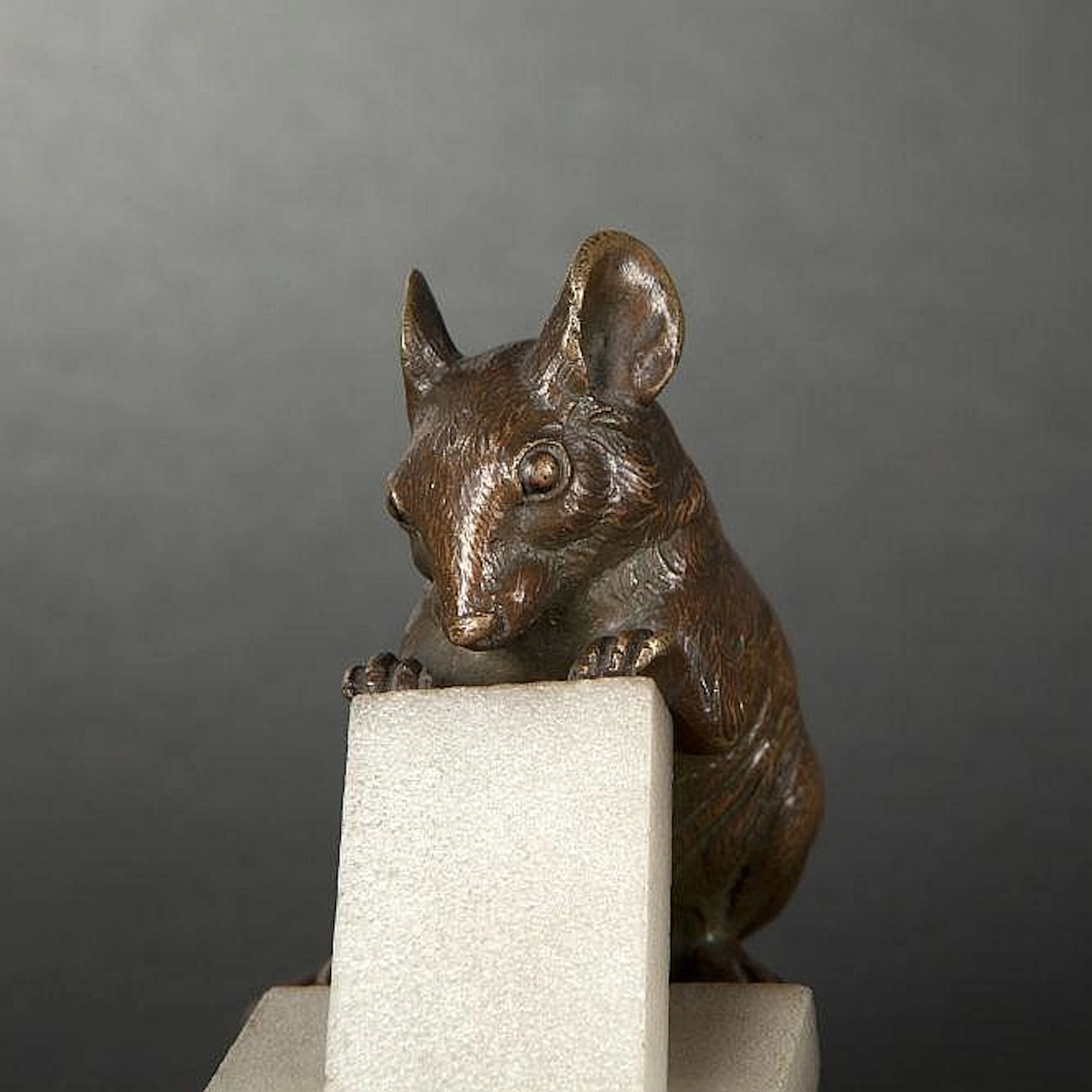 Clovis-Edmond Masson. Mouse Nibbling Sugar, bronze