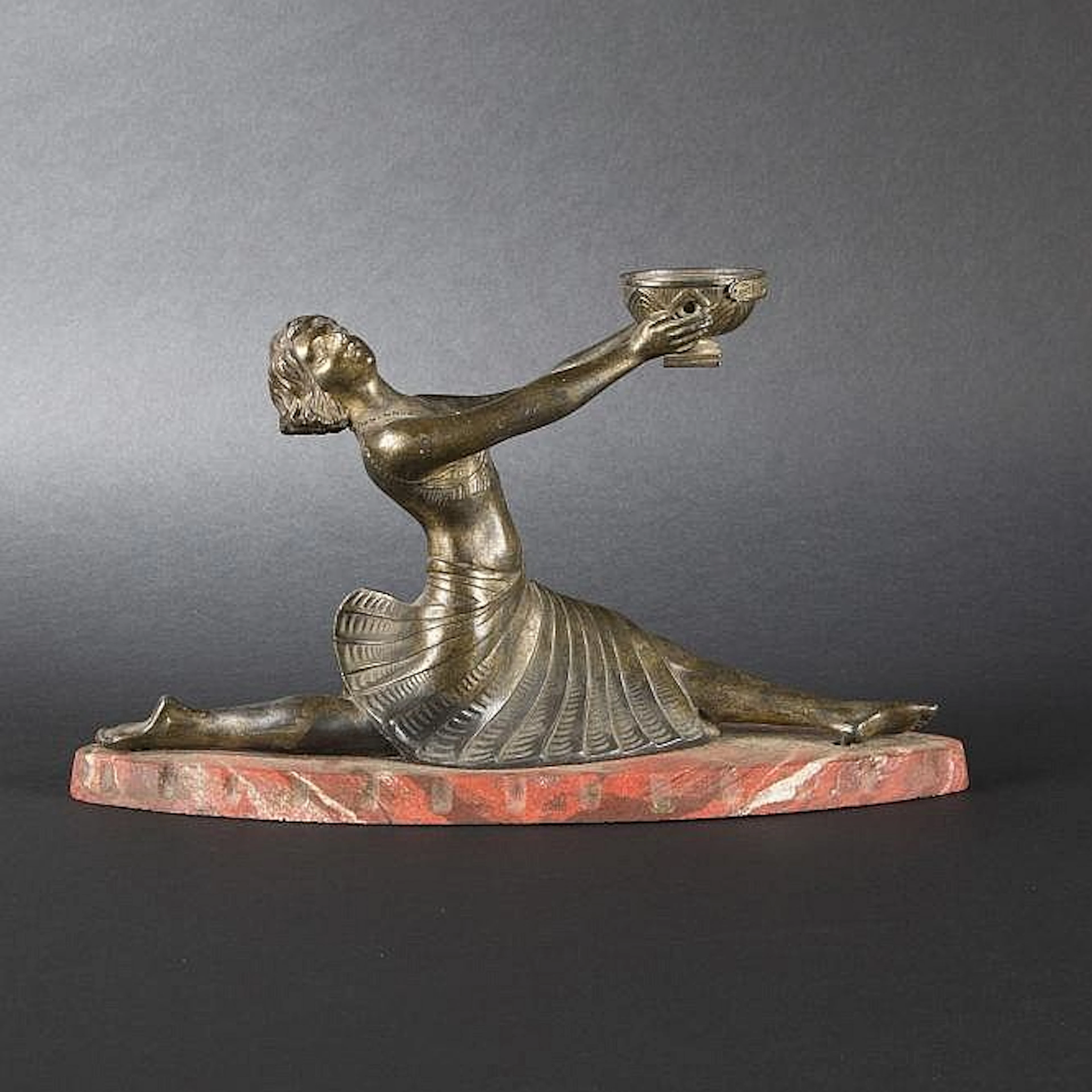 Dancer in patinated babbitt metal , circa 1930