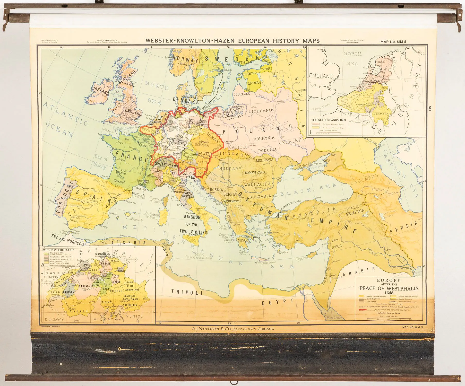 Vintage A. J. Nystrom & Co Retractable Map | Barnebys