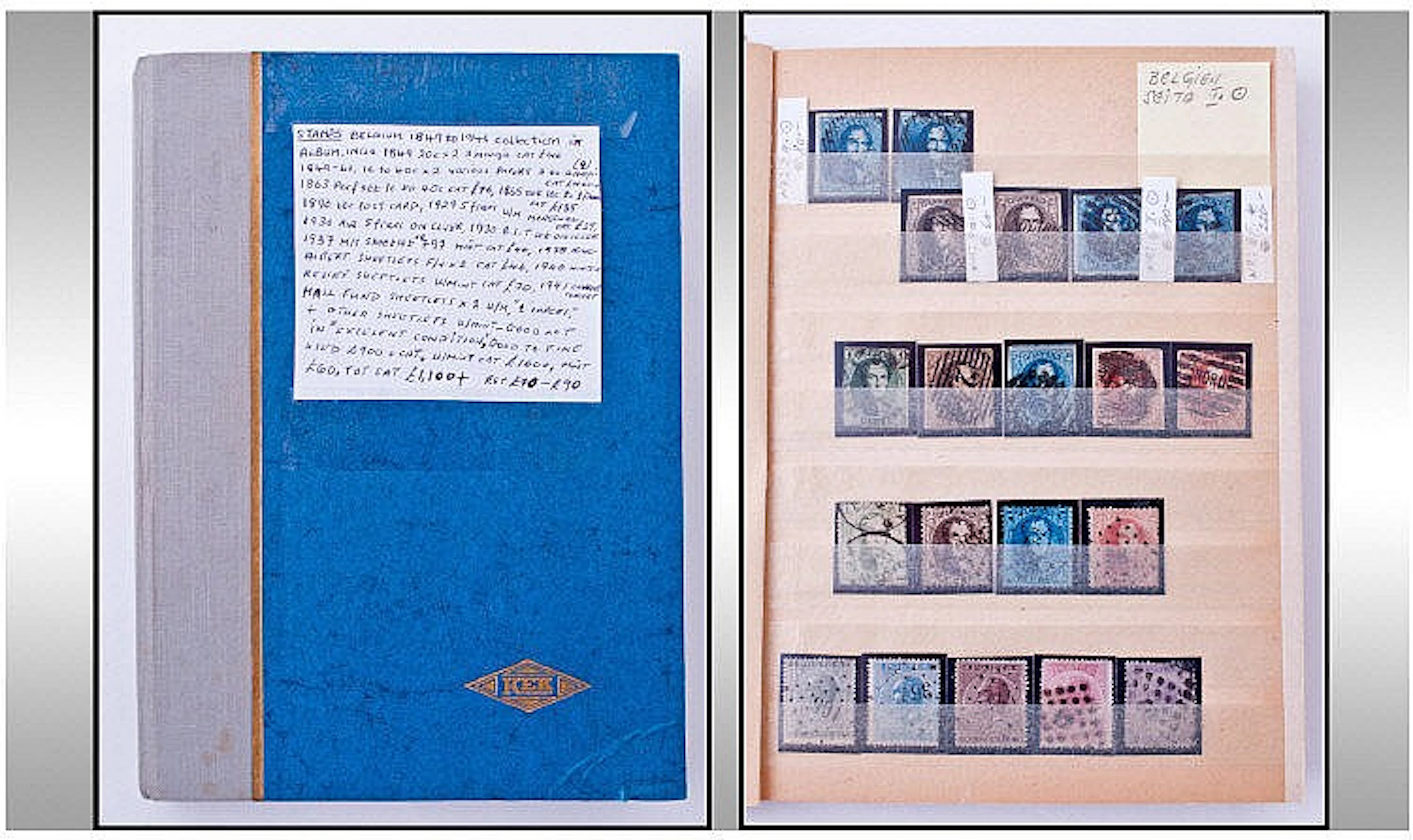 Stamps. Belgium 1849 to 1941 collection in album,