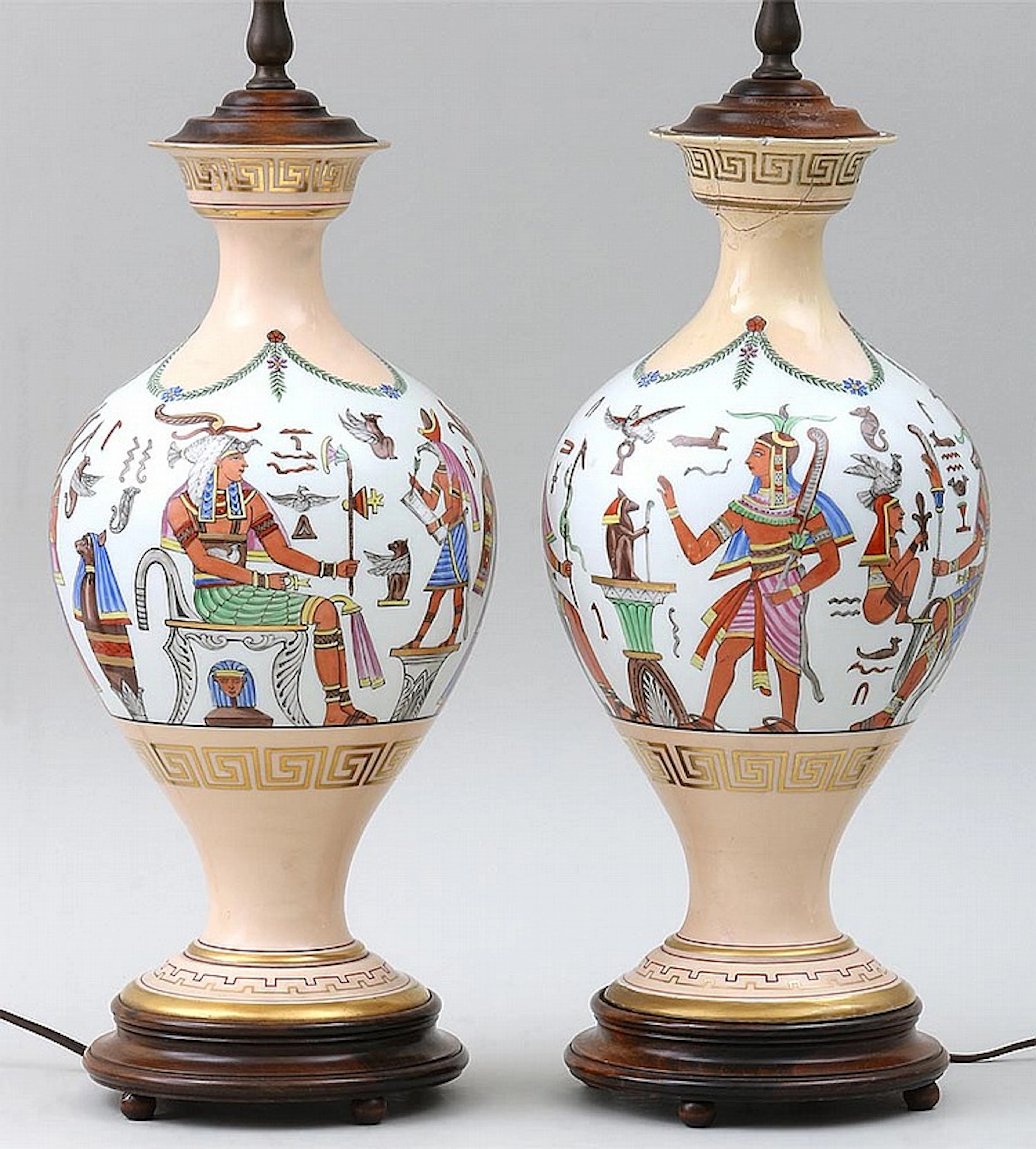 Pair of porcelain lamps