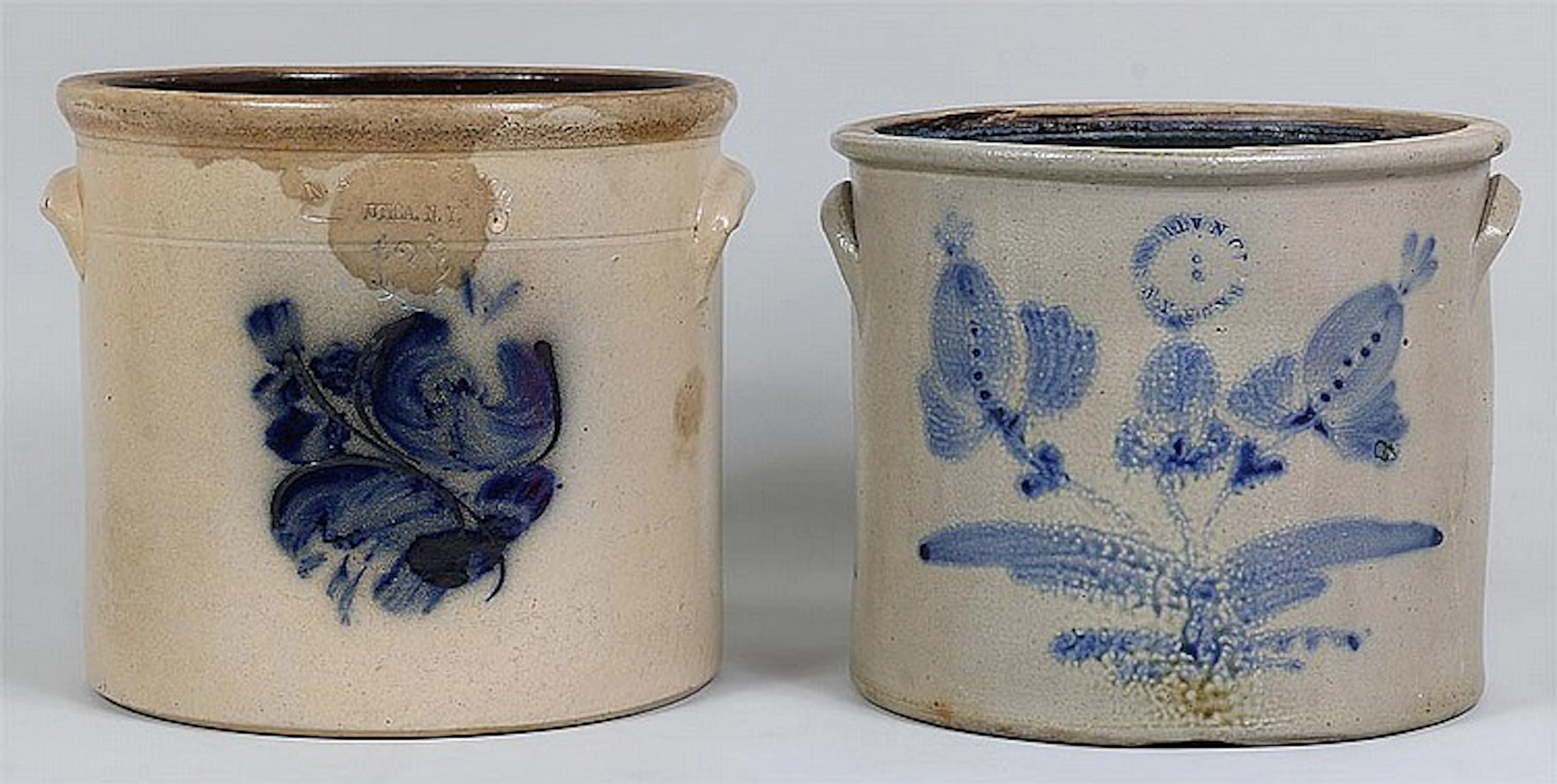 Group of (2) three gallon stoneware crocks