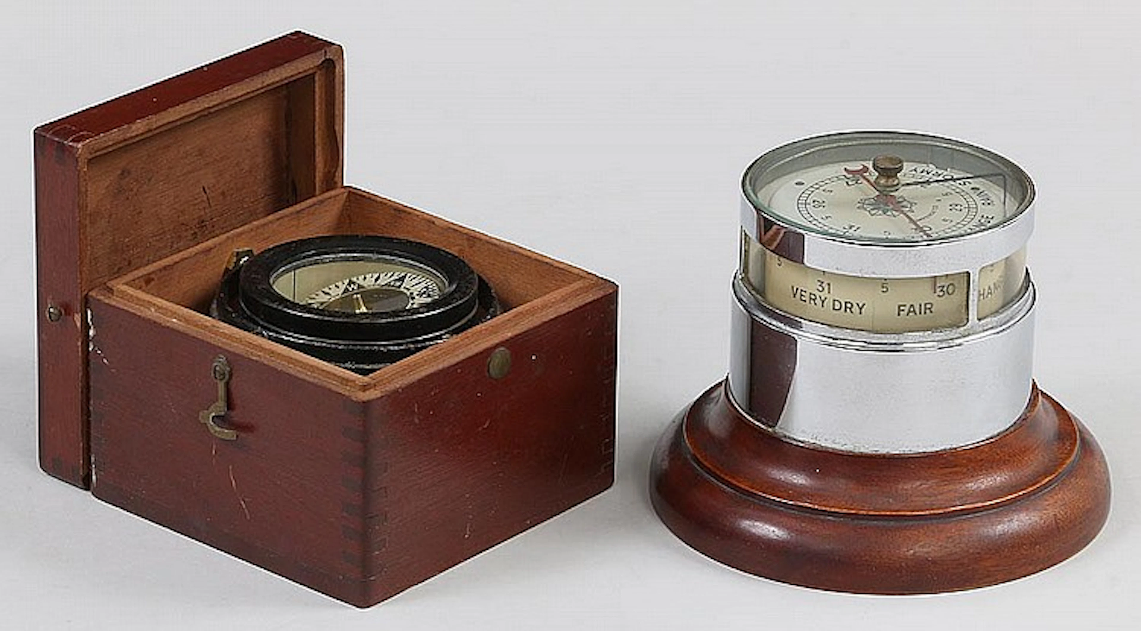 Group of (2) nautical instruments