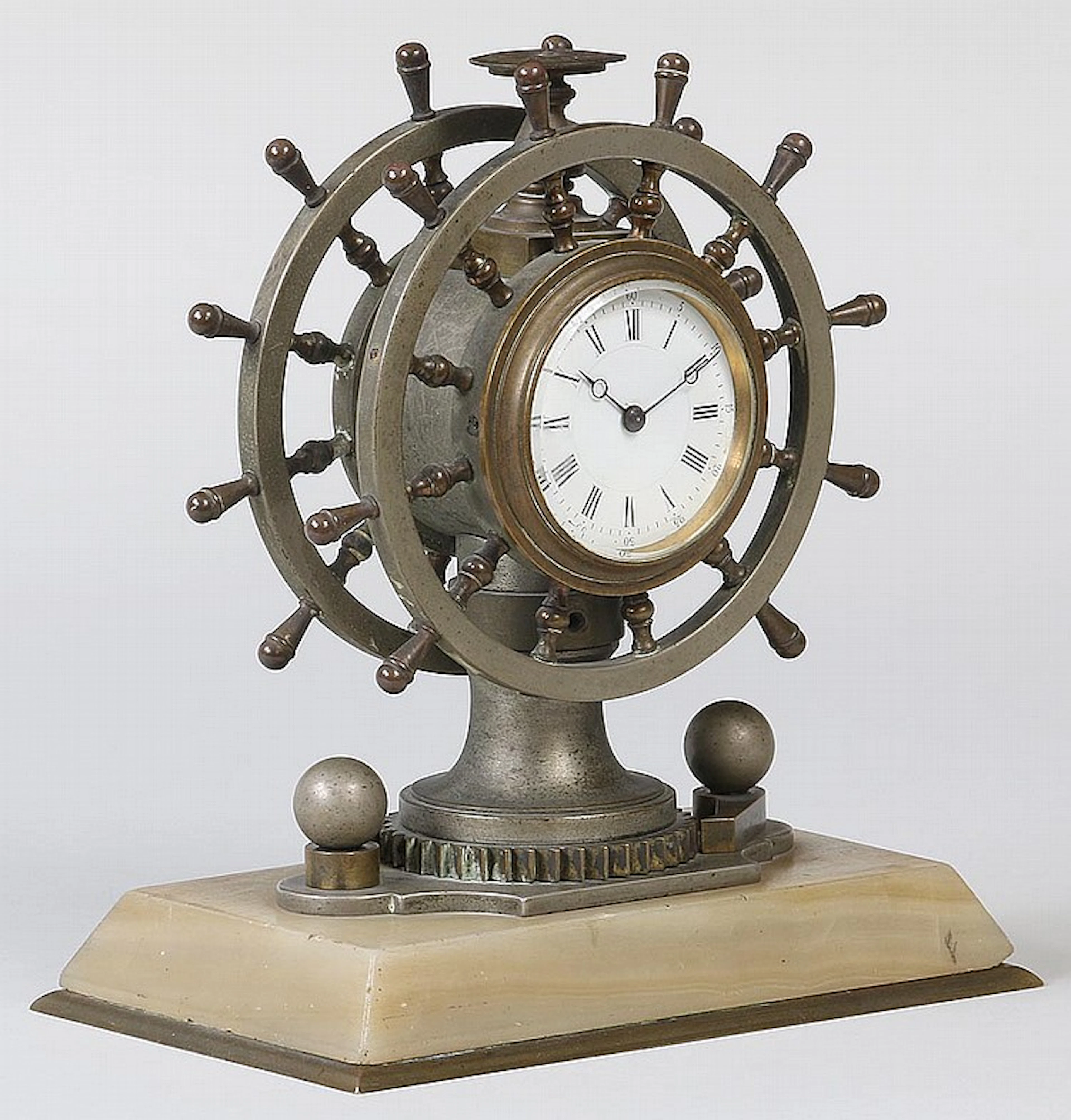 Brass nautical themed clock