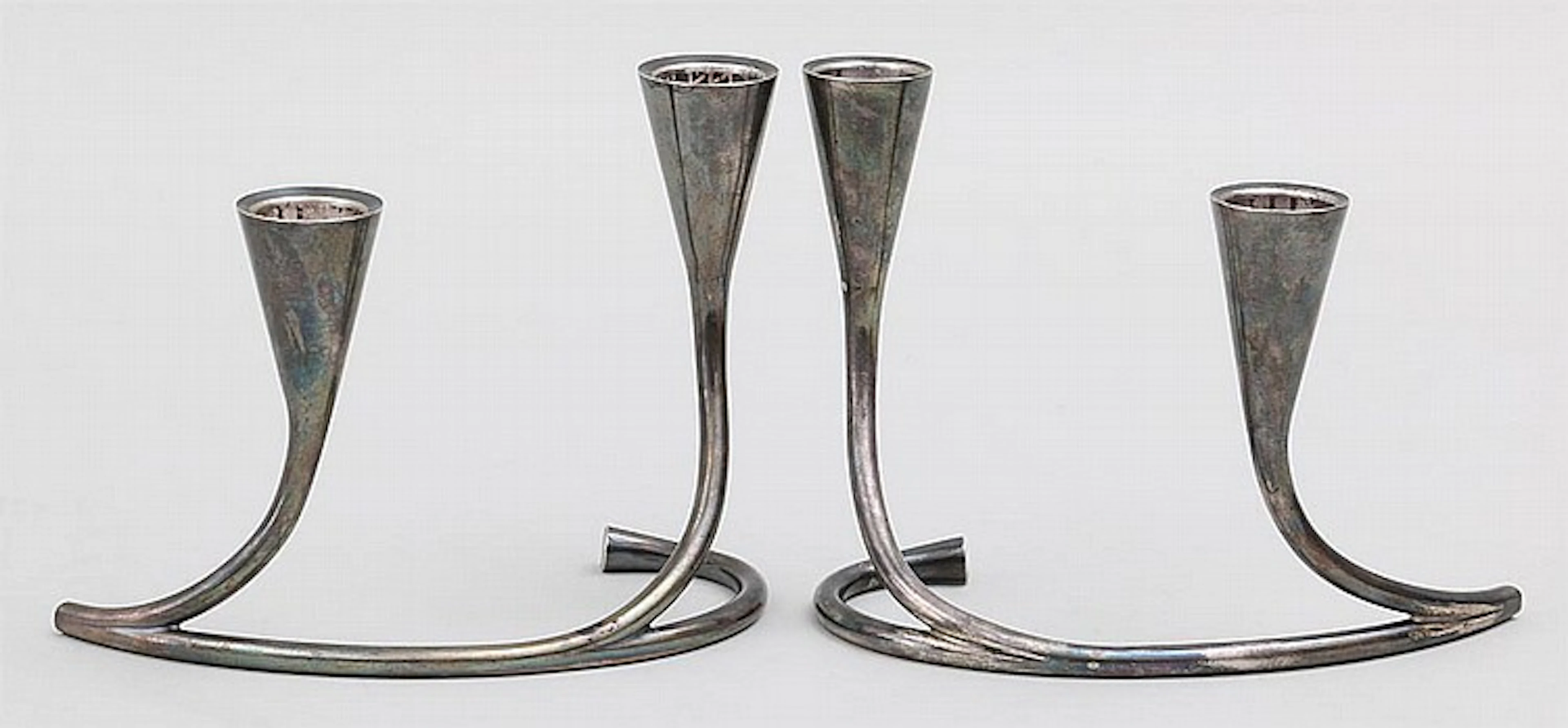 Pair of Aage Weimar, Danish, sterling silver