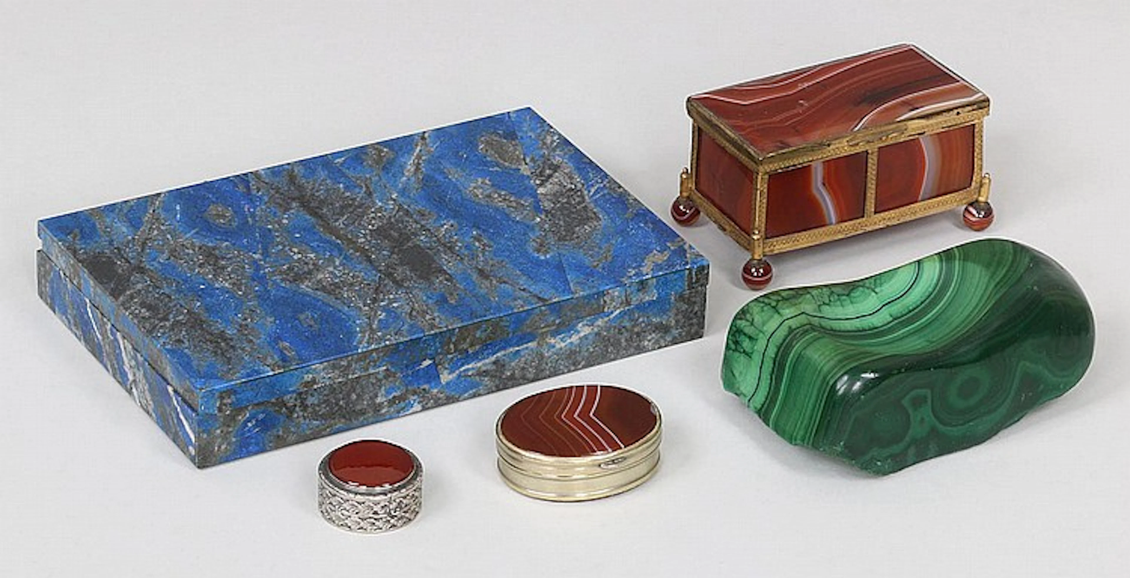 Group of (5) hardstone objects