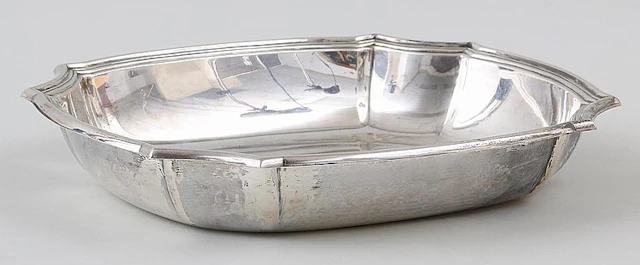 French, shaped silver serving bowl