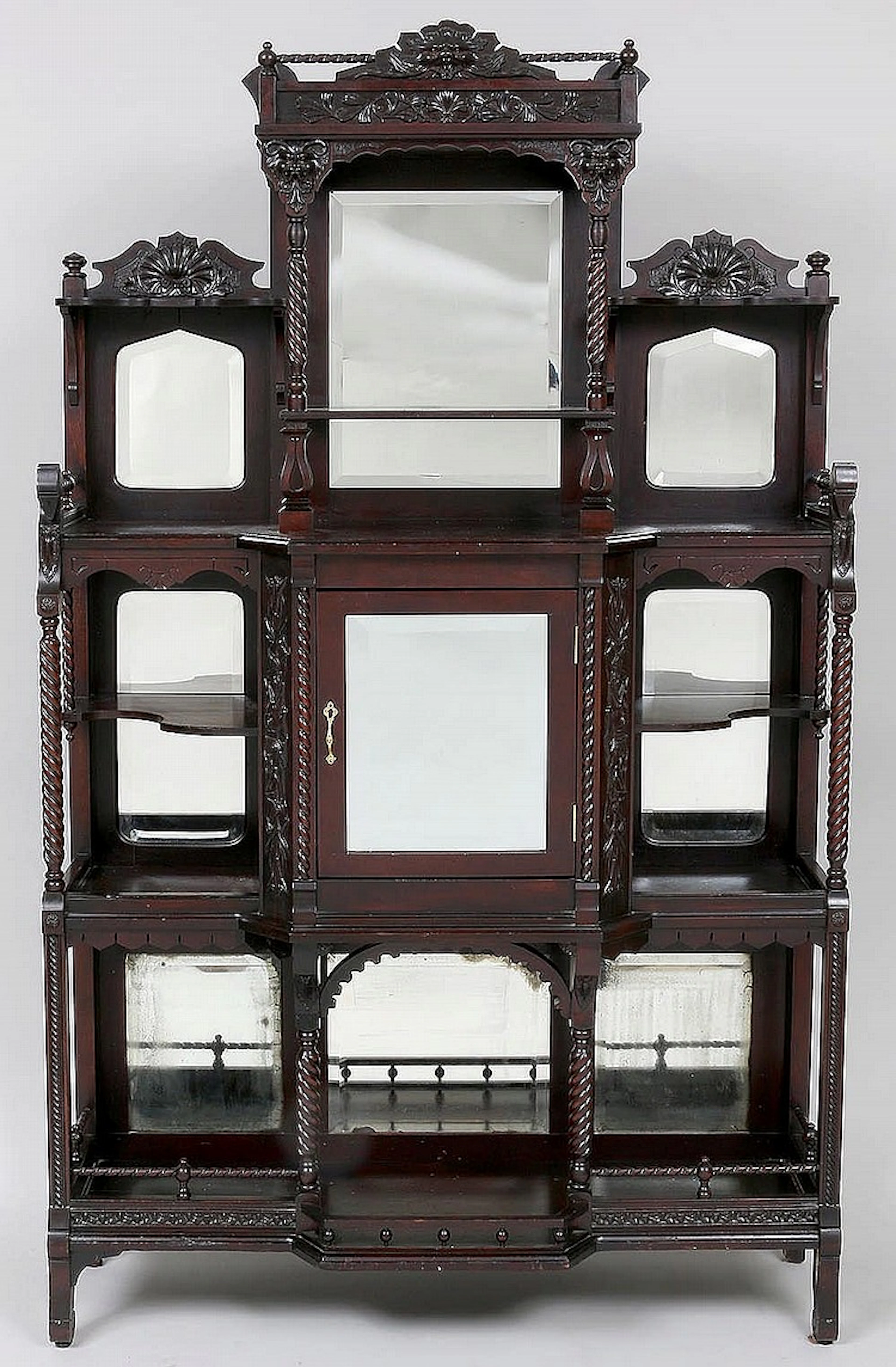 Victorian Eastlake mahogany etagere