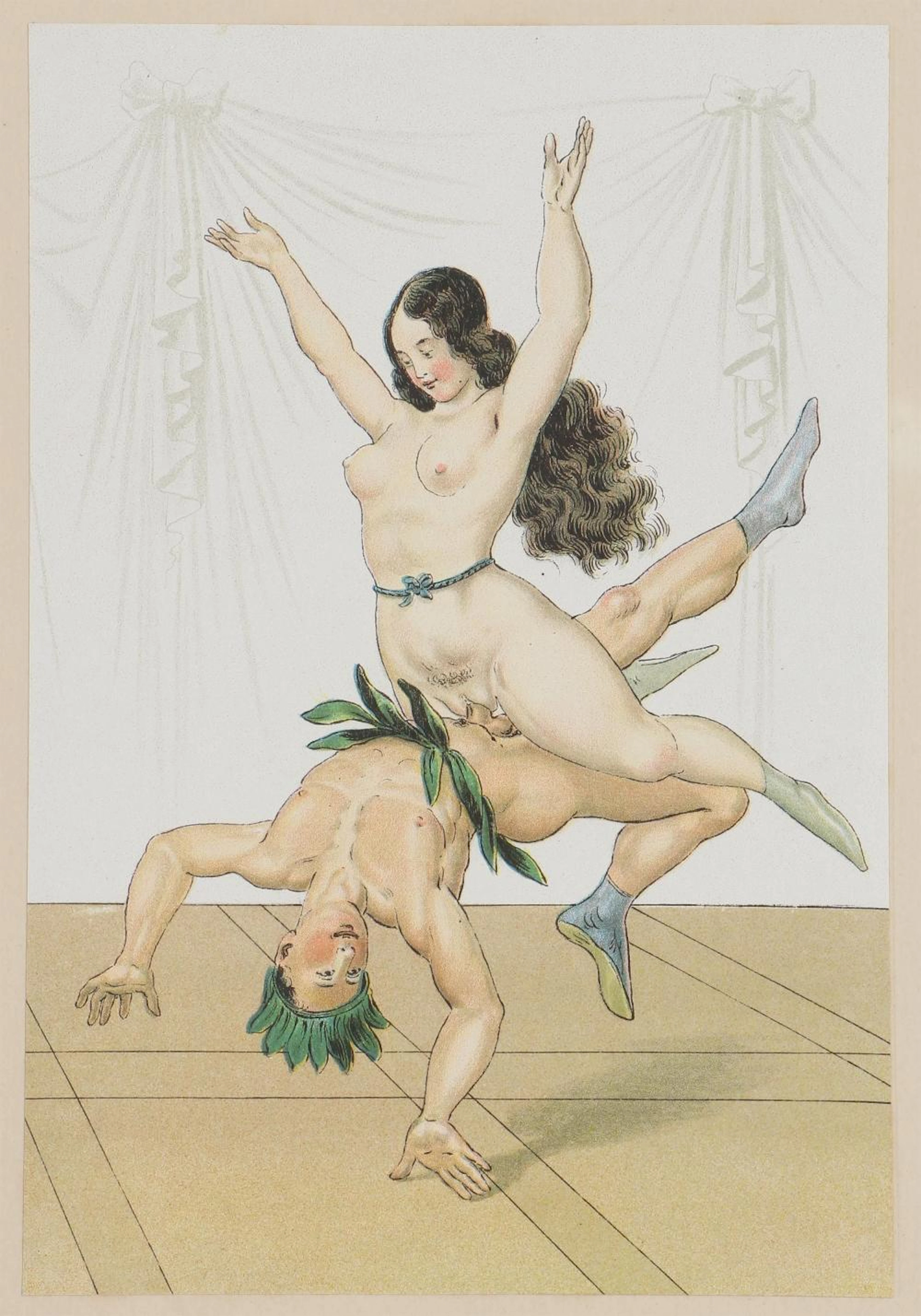 Portfolio of (40) erotic color lithographs
