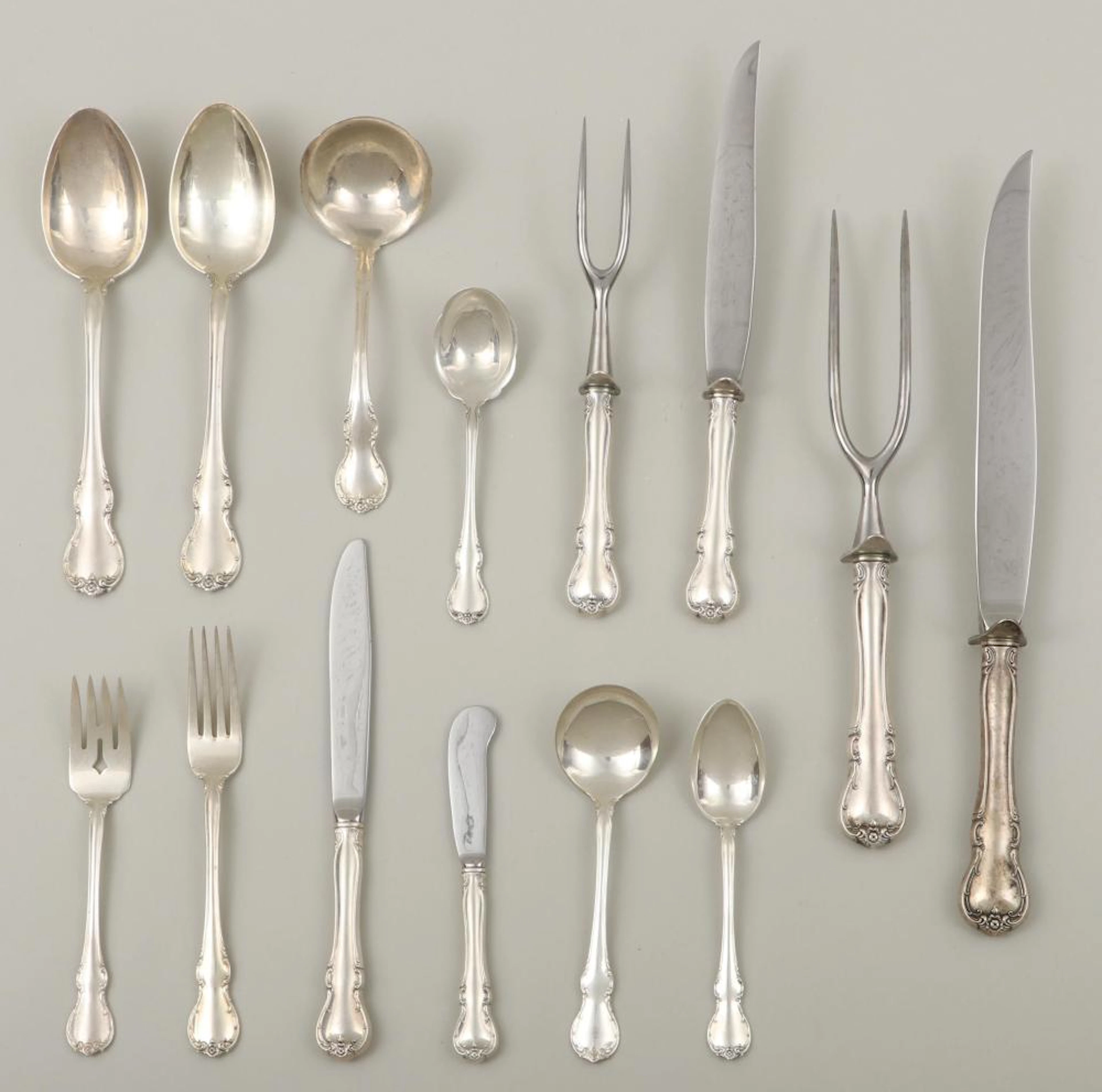 American sterling flatware service for eight