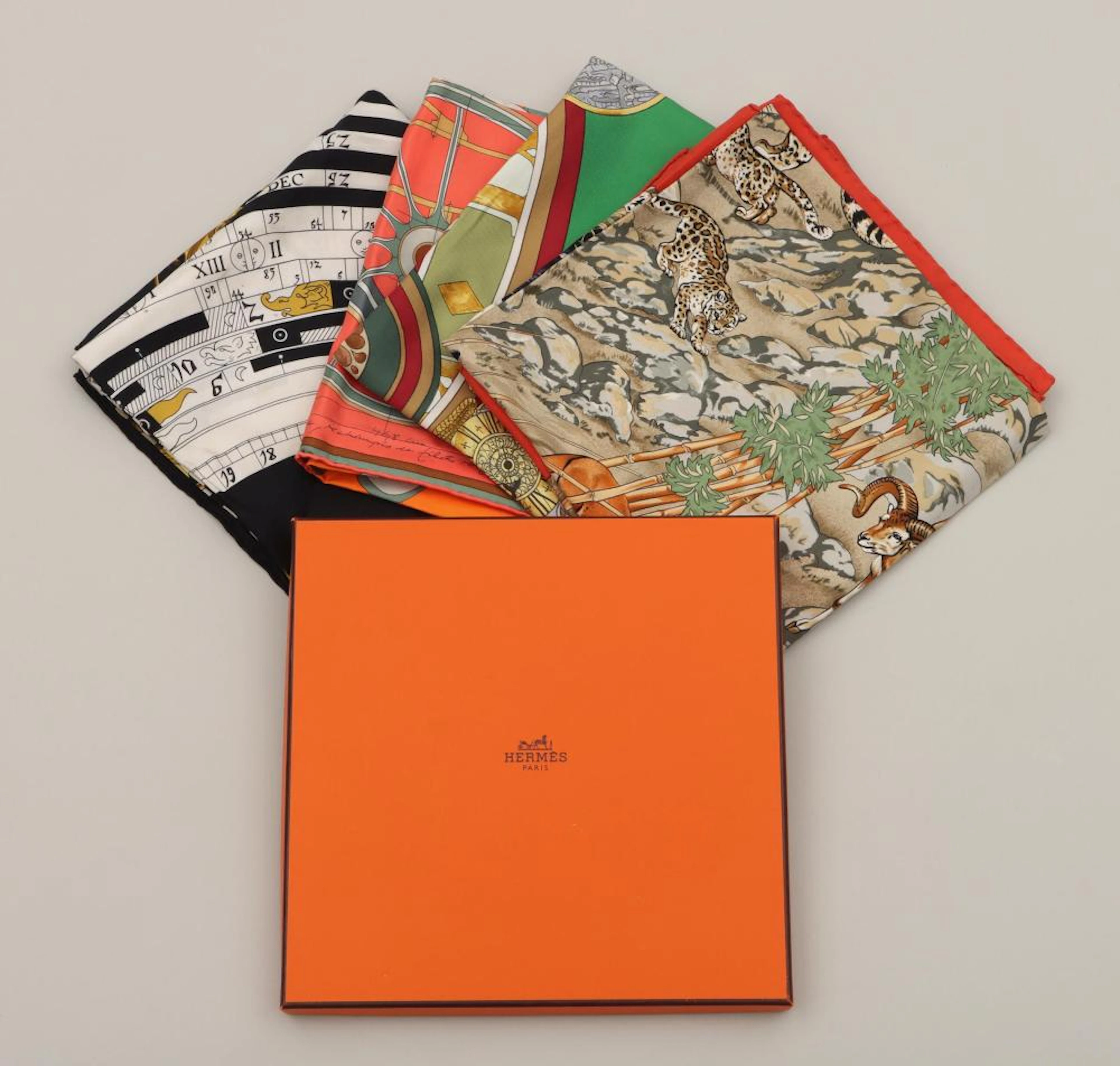 Hermes silk scarves