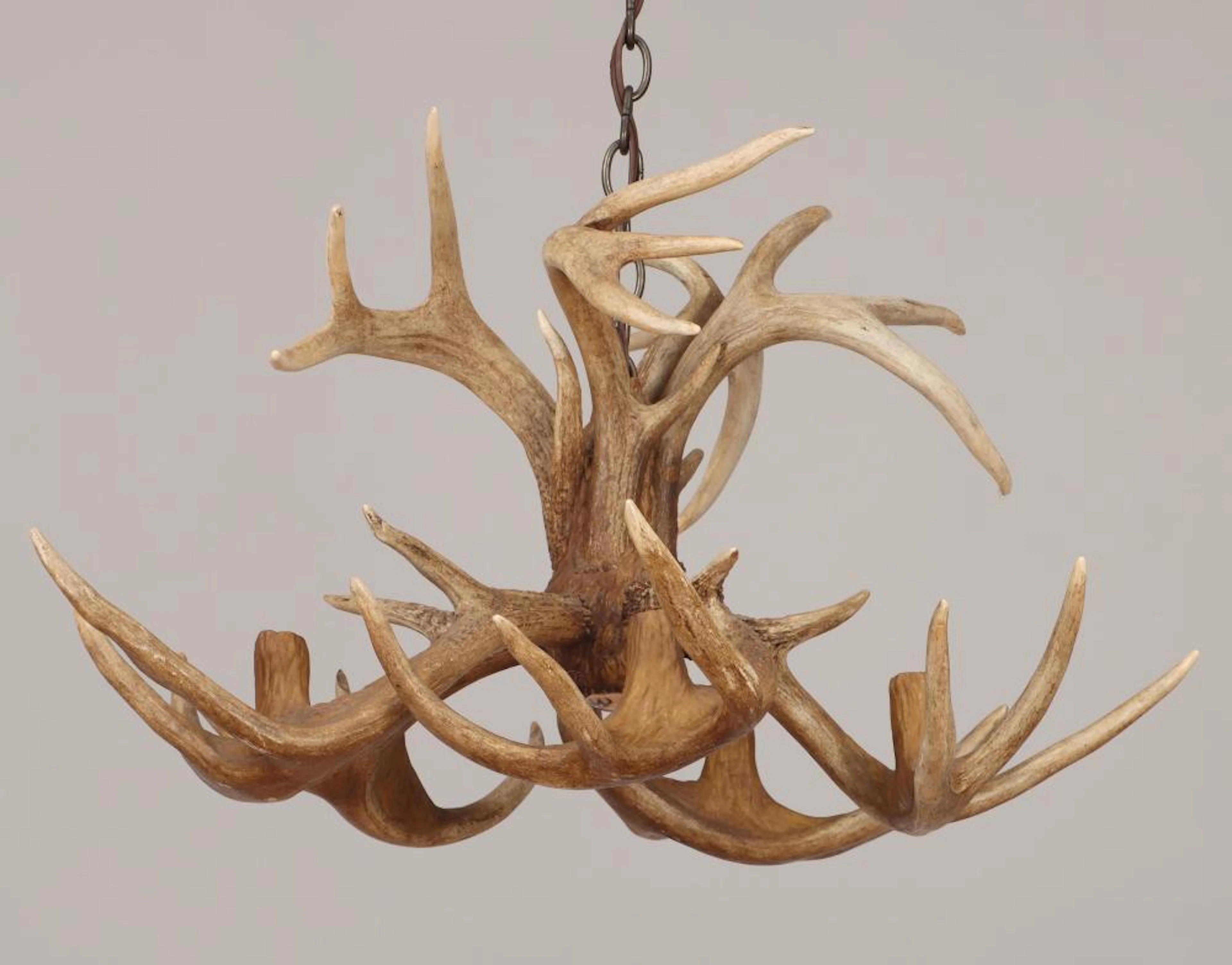 Five-light deer antler chandelier