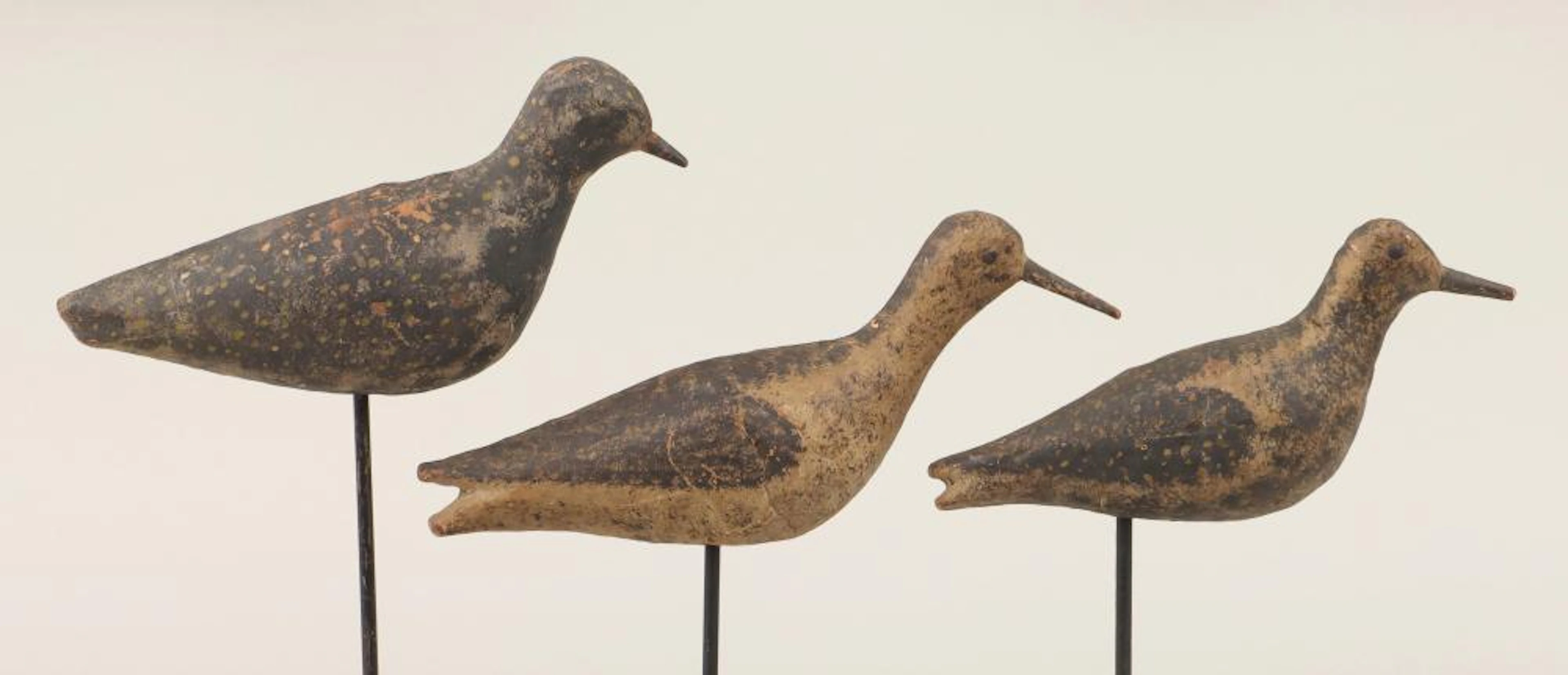 Group of (3) papier mache shorebird decoys