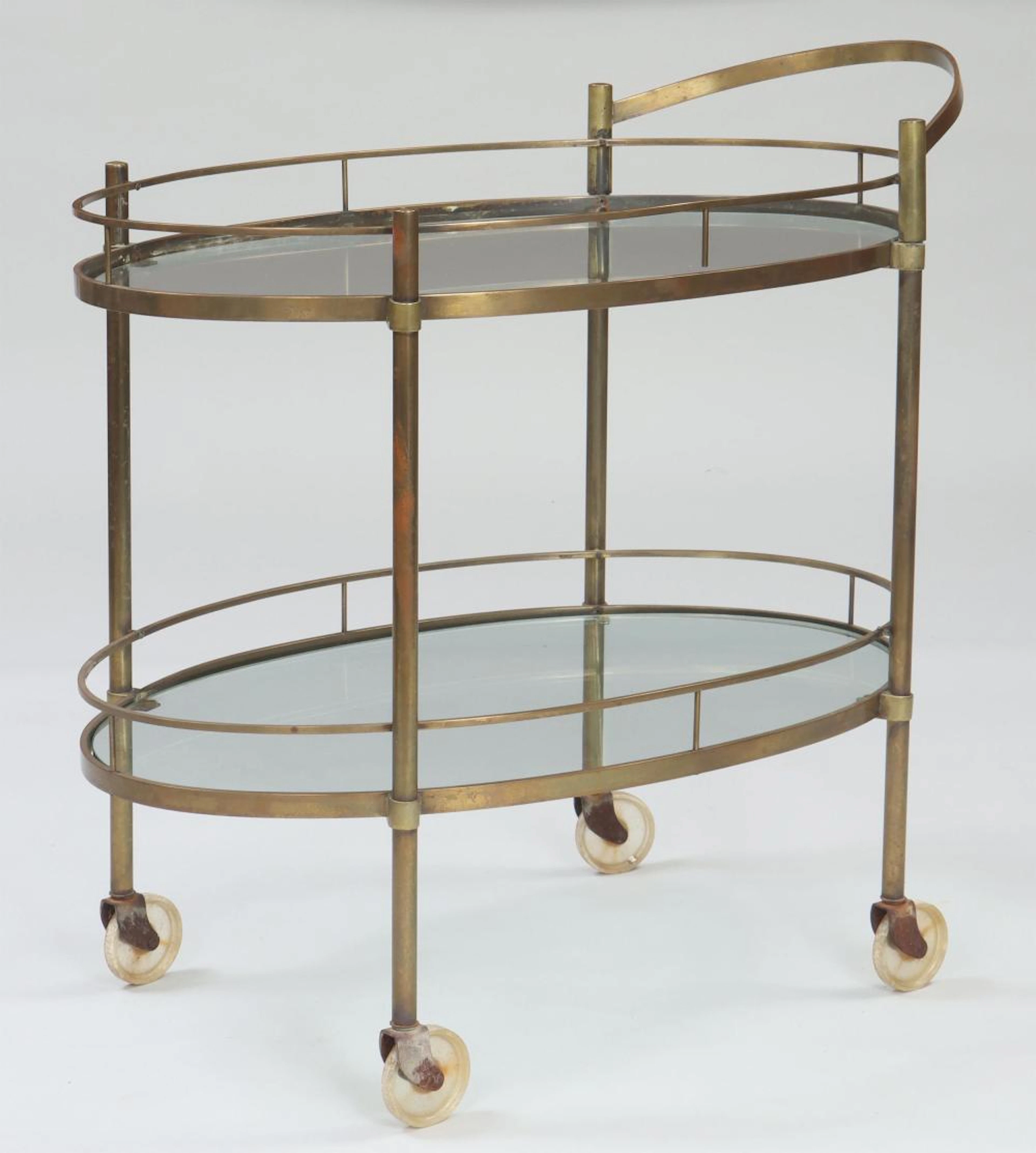 Mid-century rolling bar cart