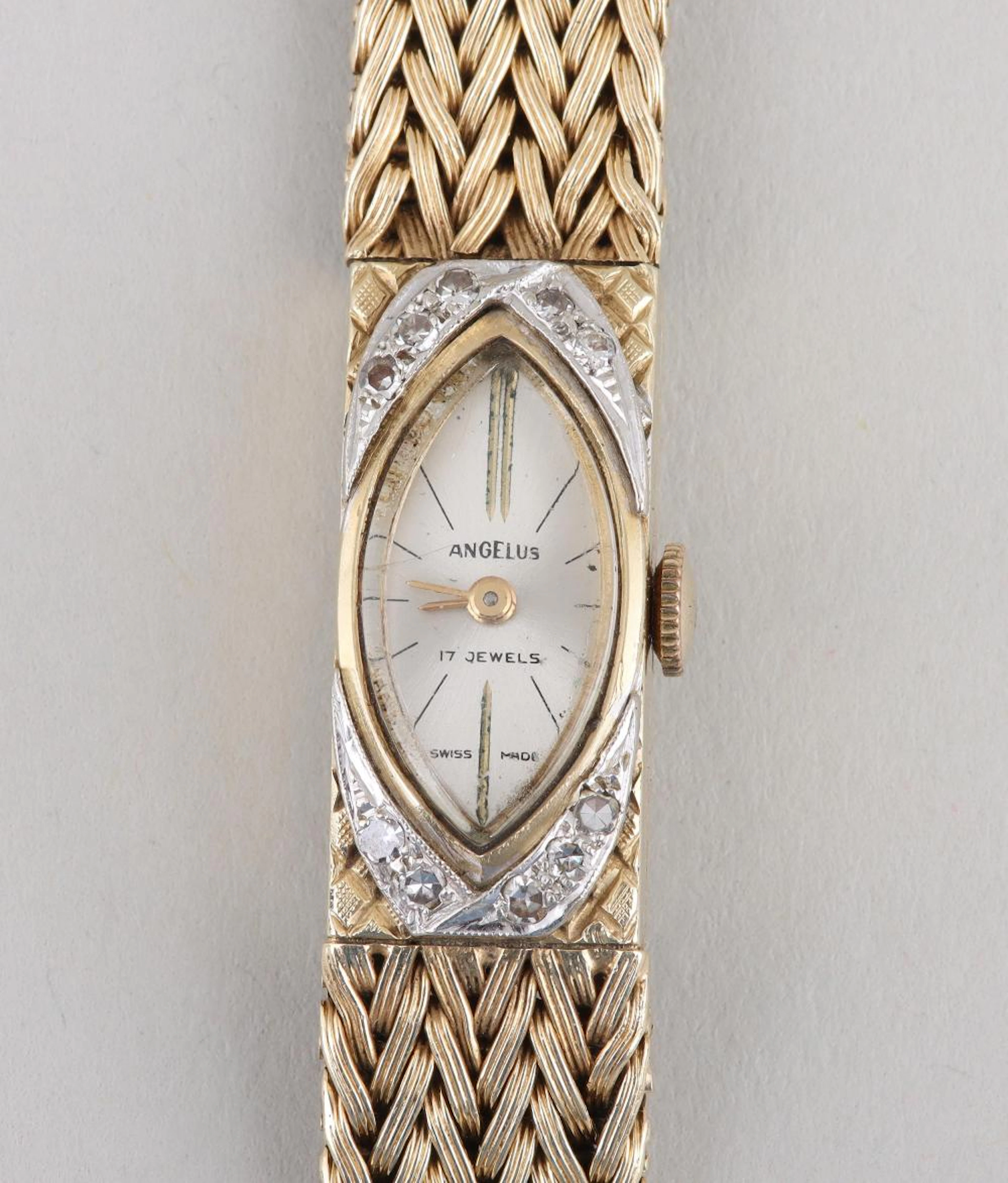 Angelus diamond and 14k gold ladies' wristwatch