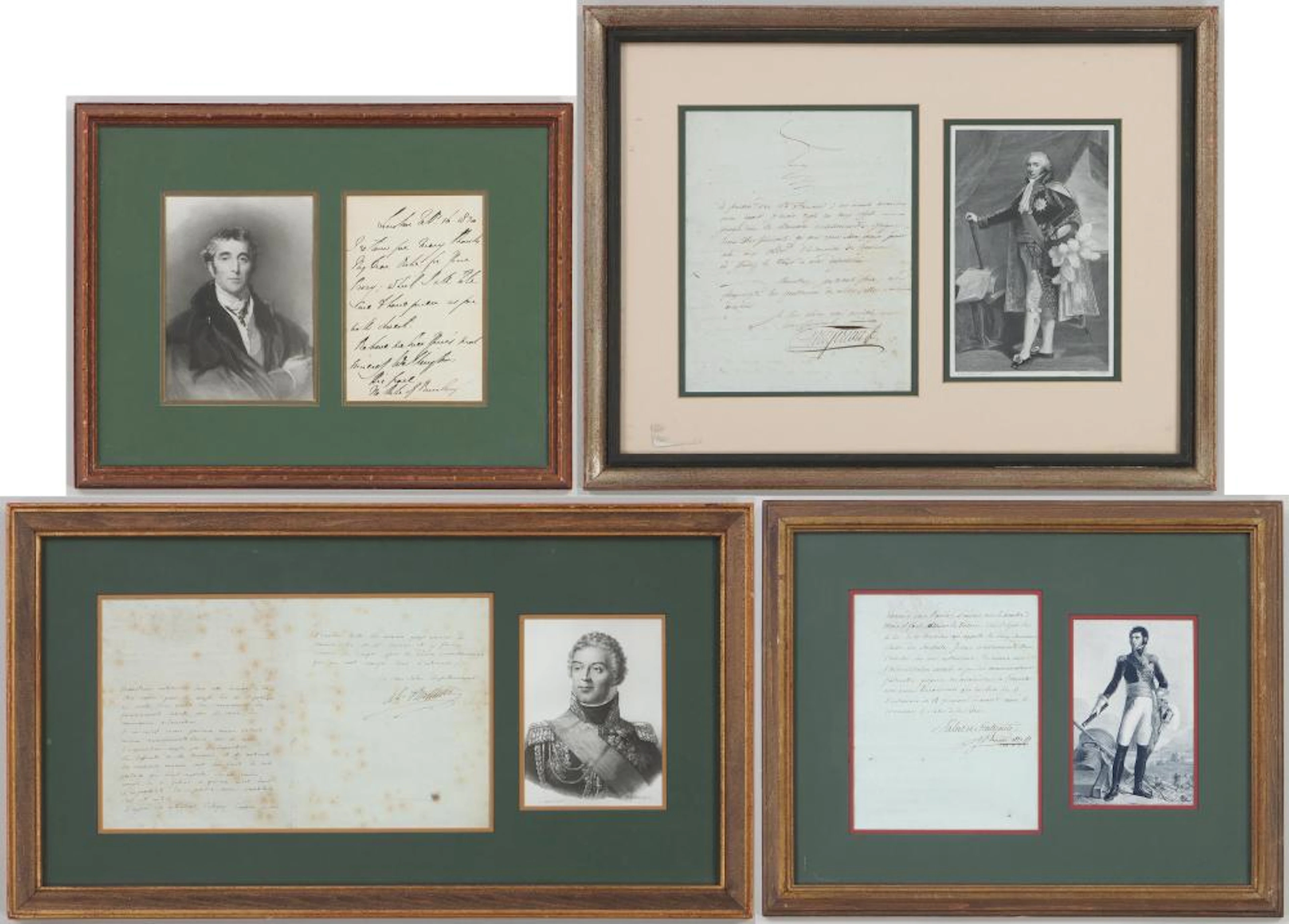 Group of (4) letters from notable figures