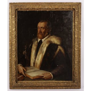 Italian Sch, 16th c., Man in Ermine Robe, O/P
